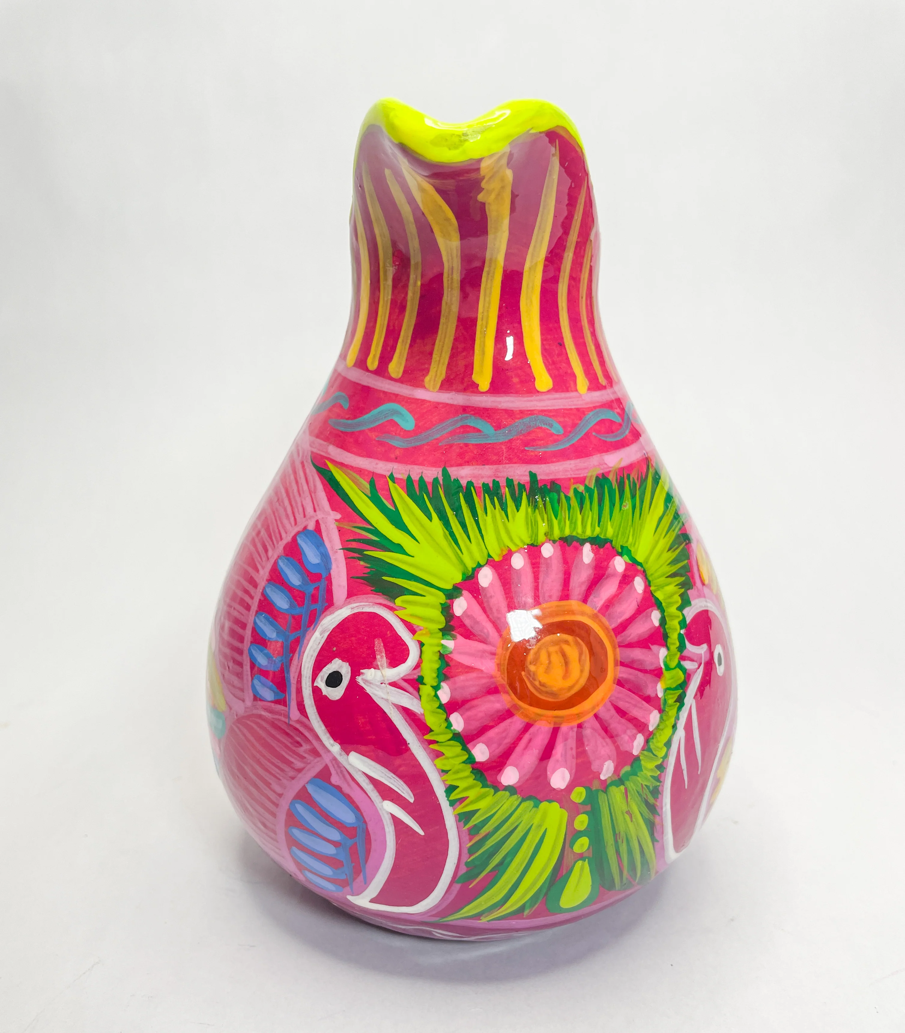Guerrero Mexican Clay Pitcher Water Pitcher Mexican Clay Pottery Mexican Clay Art Handpainted
