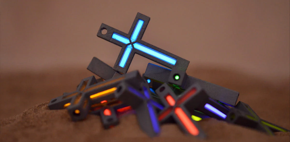 Cyber Tritium Cross Pendant