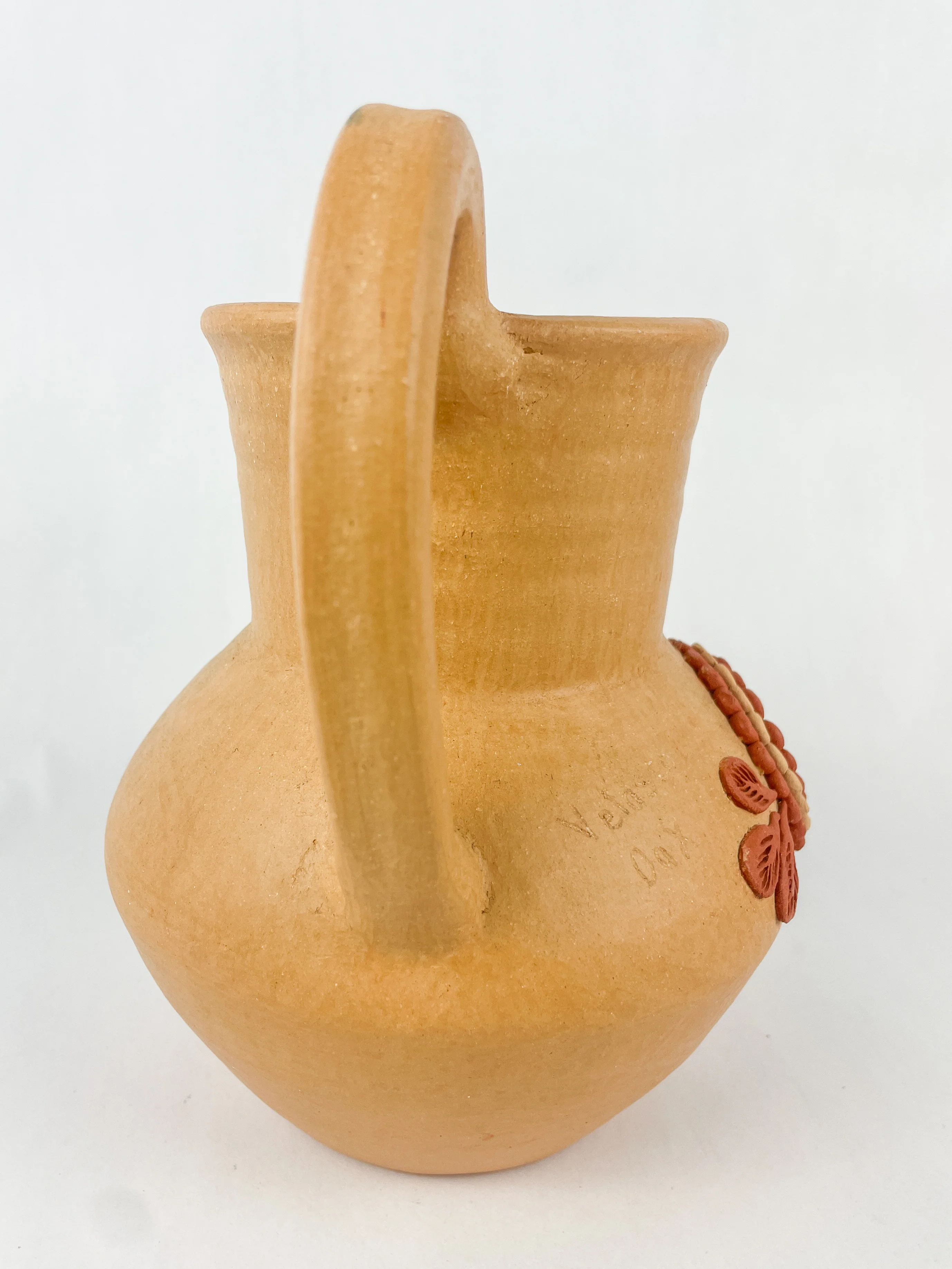 Velasco Oaxaca Pottery Pitcher Jarra Barro Clay Filigrana Oaxacan Pottery Atzompa Pottery Clay Filigree