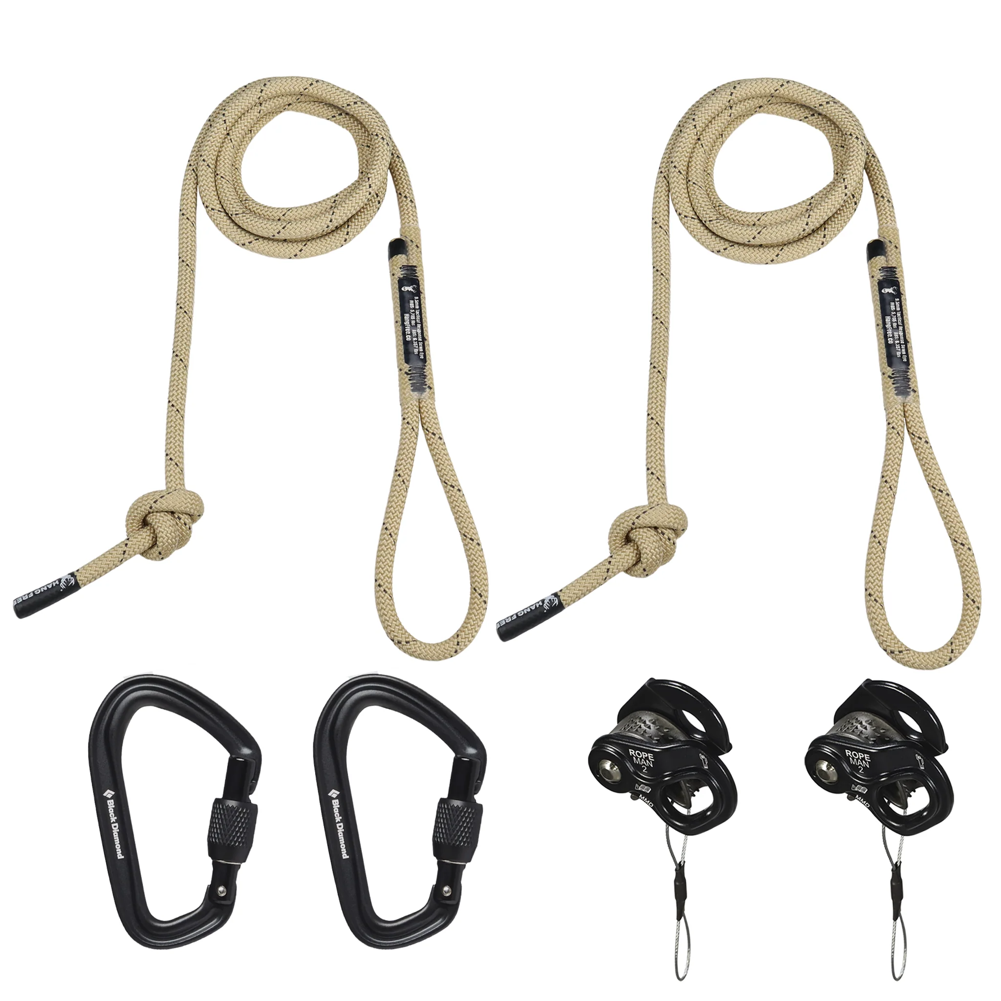 9.5mm Tac Res Deluxe Sewn Tether & Lineman's Package with Ropeman 2