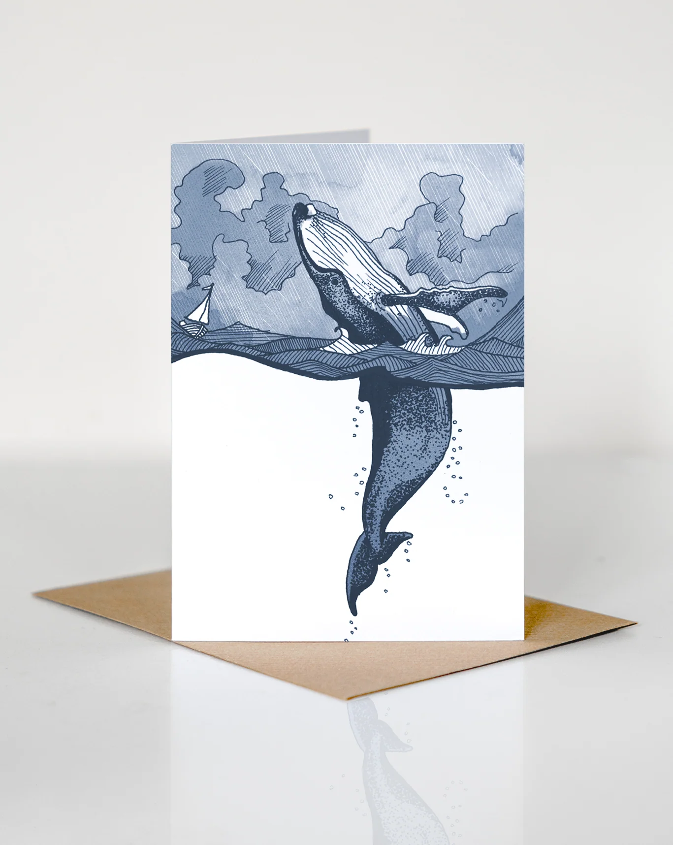 A6 Greeting Card - Humpback Whale in Stormy Seas