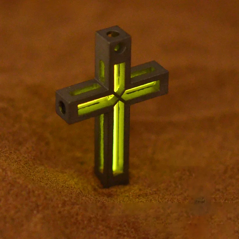 Cyber Tritium Cross Pendant