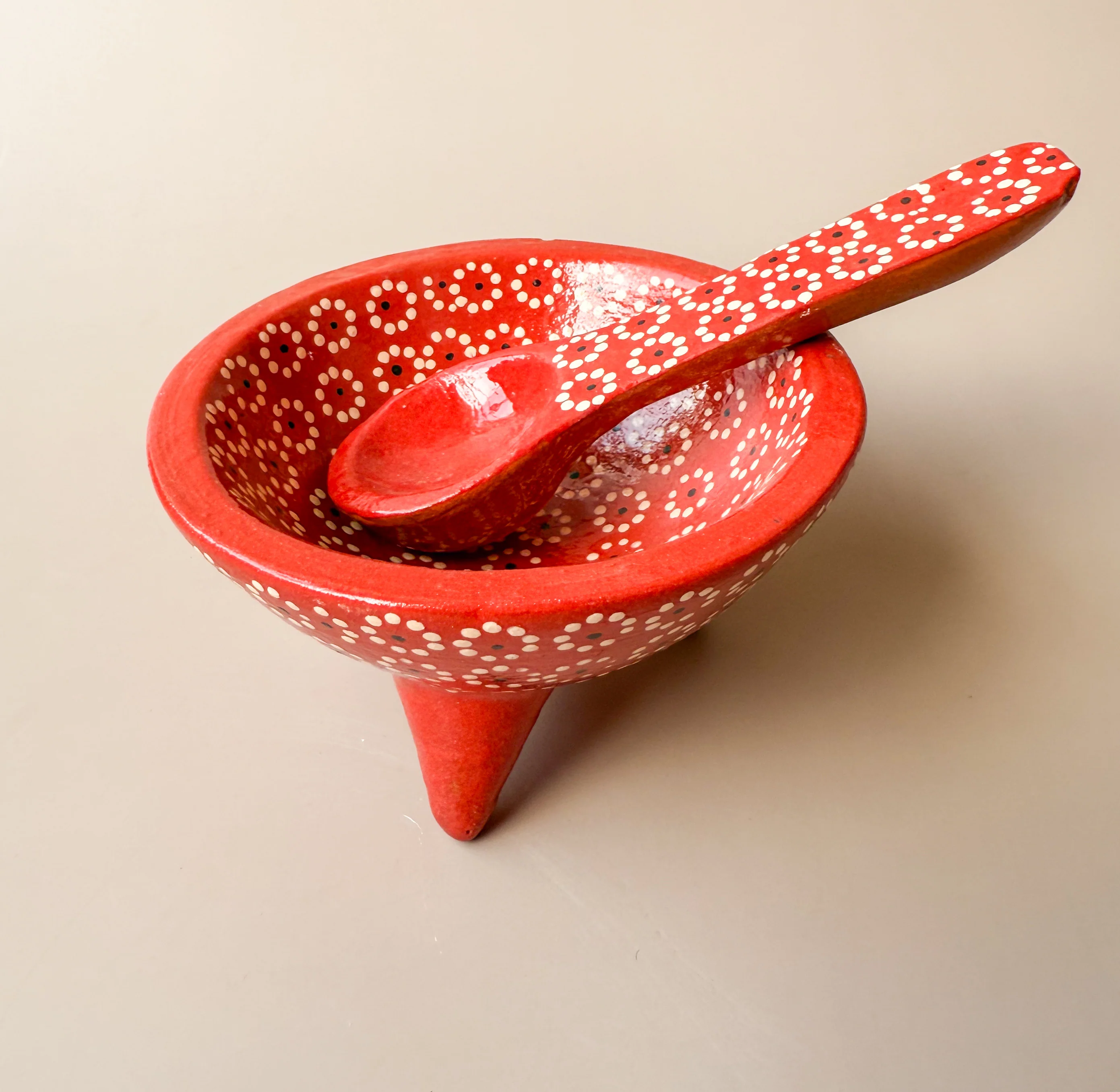 Michoacan Mexican Clay Molcajete Mexican Clay Bowl With Spoon Salsa Bowl With Spoon Traditional Mexican Bowl