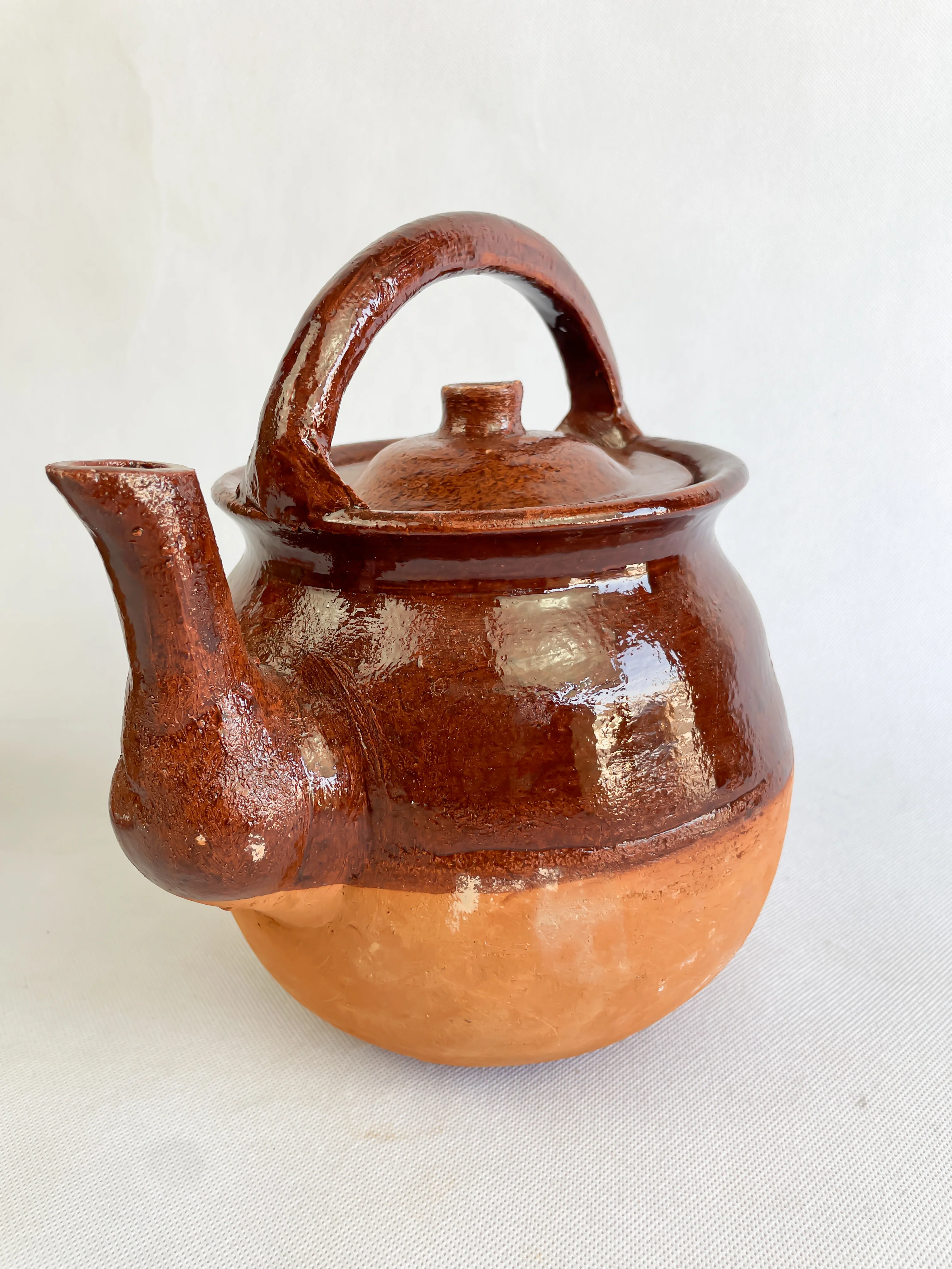 Tonala Mexican Tea Pot Tetera de Barro Lead Free Pottery Tea Pot Mexican Clay Pot Kettle
