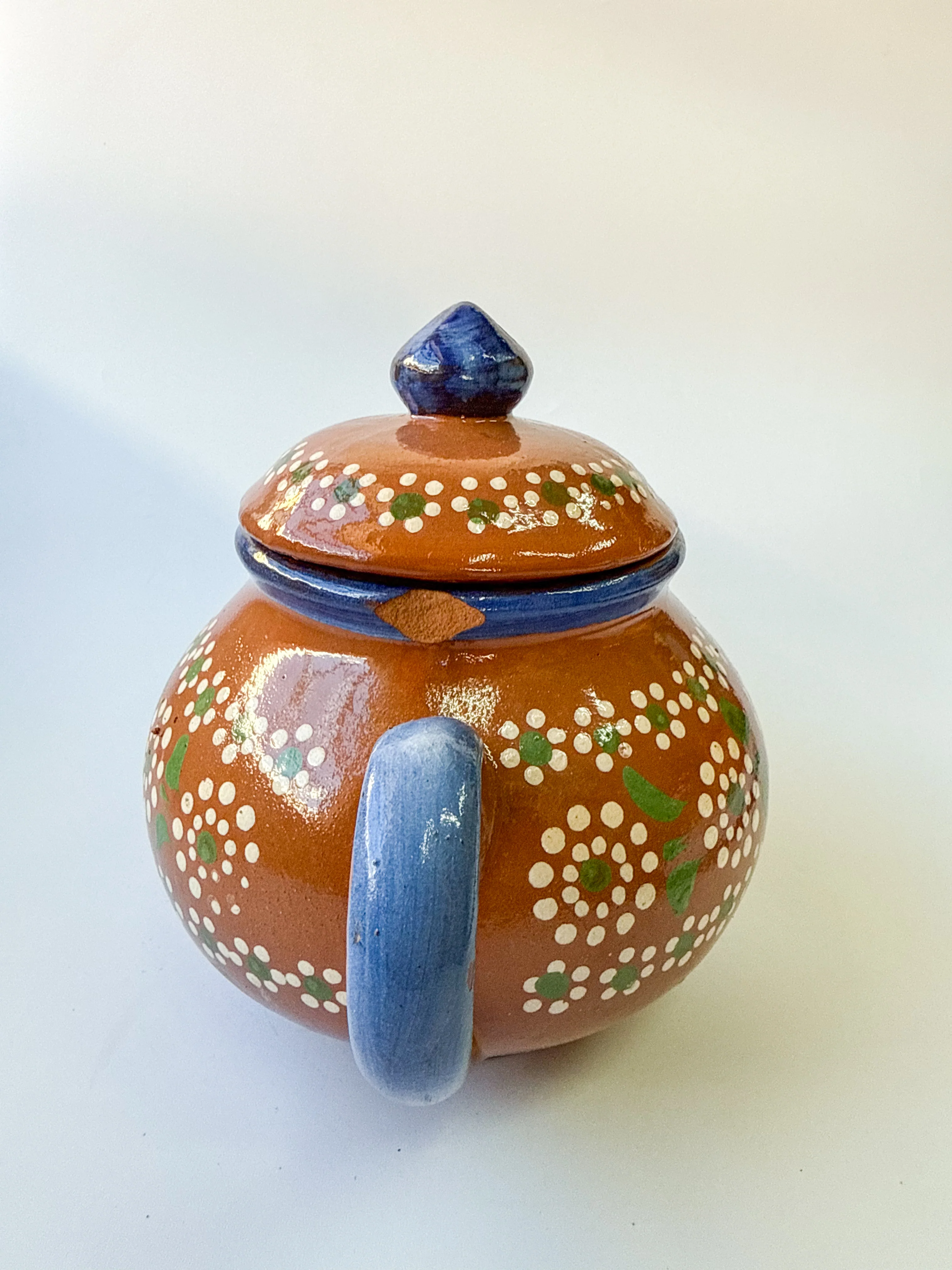 Michoacan Mexican Tea Pot Tetera de Barro Lead Free Pottery Tea Pot Mexican Clay Pot