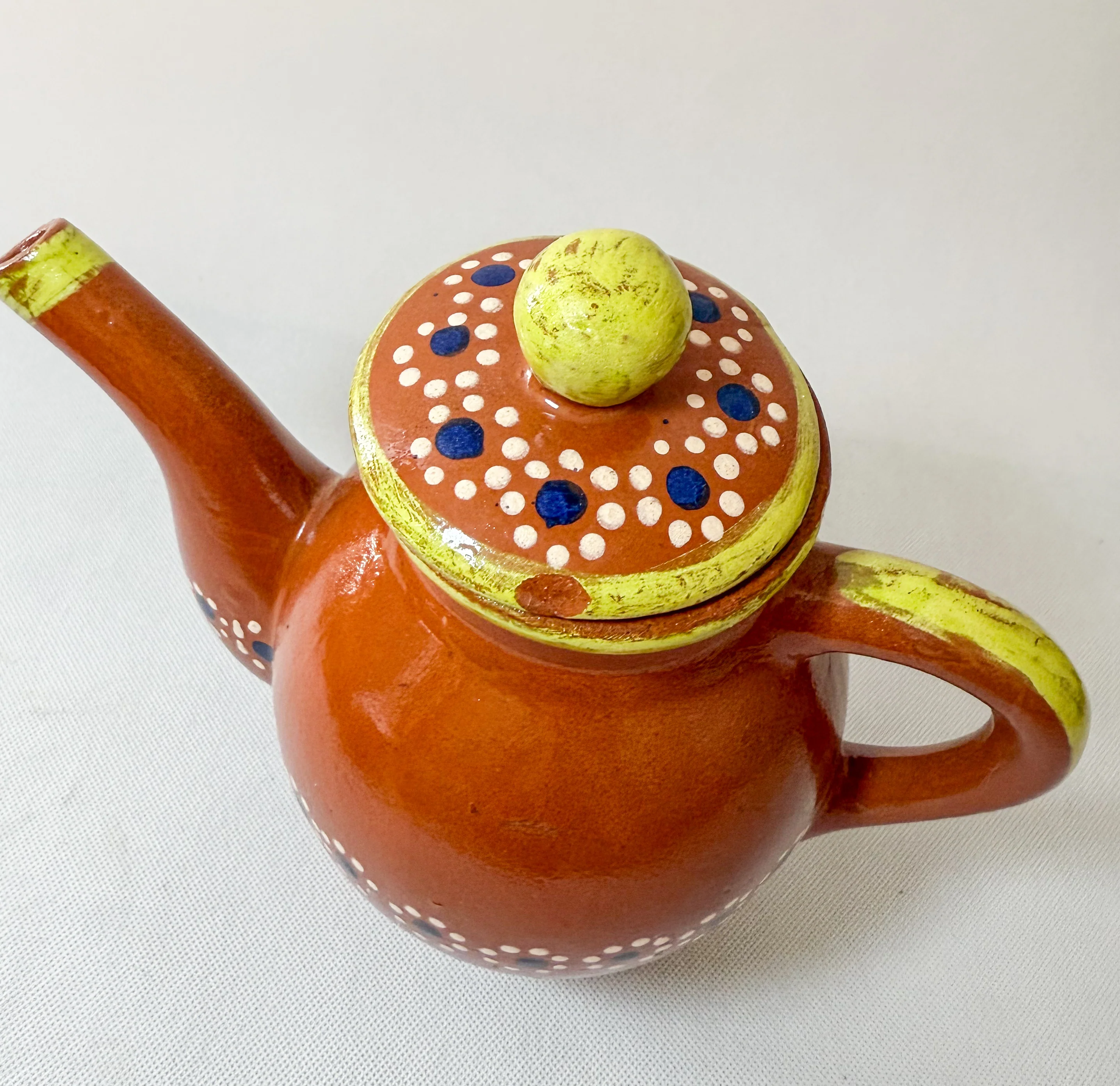 Michoacan Mexican Tea Pot Set 16pc Mexican Tea Set Mexican Pot Clay Tea Pot Juego de Te Capula