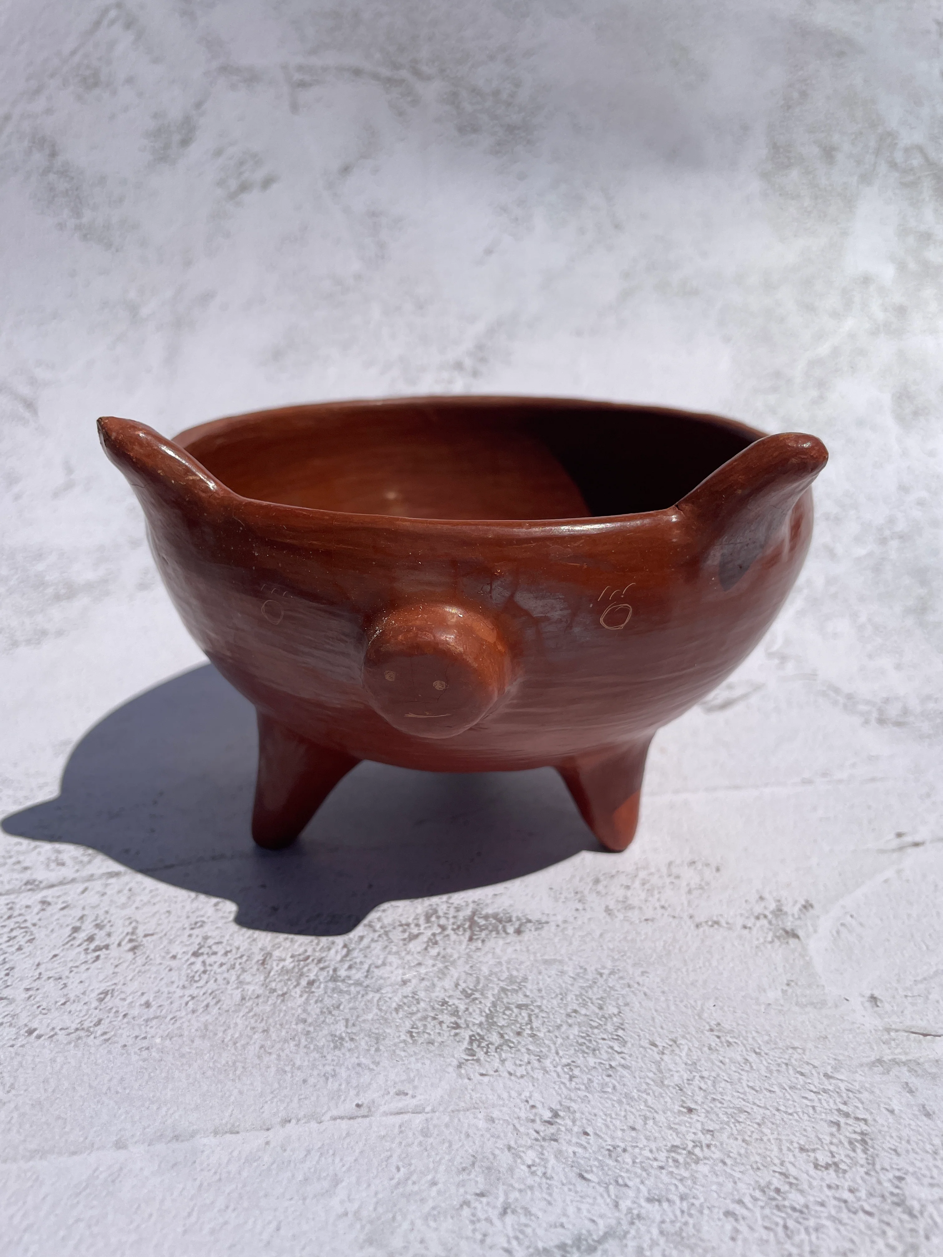 Oaxaca Red Clay Piggy Bowl Salsero Marranito Barro Rojo Marranito Bowl Chochinito Bowl