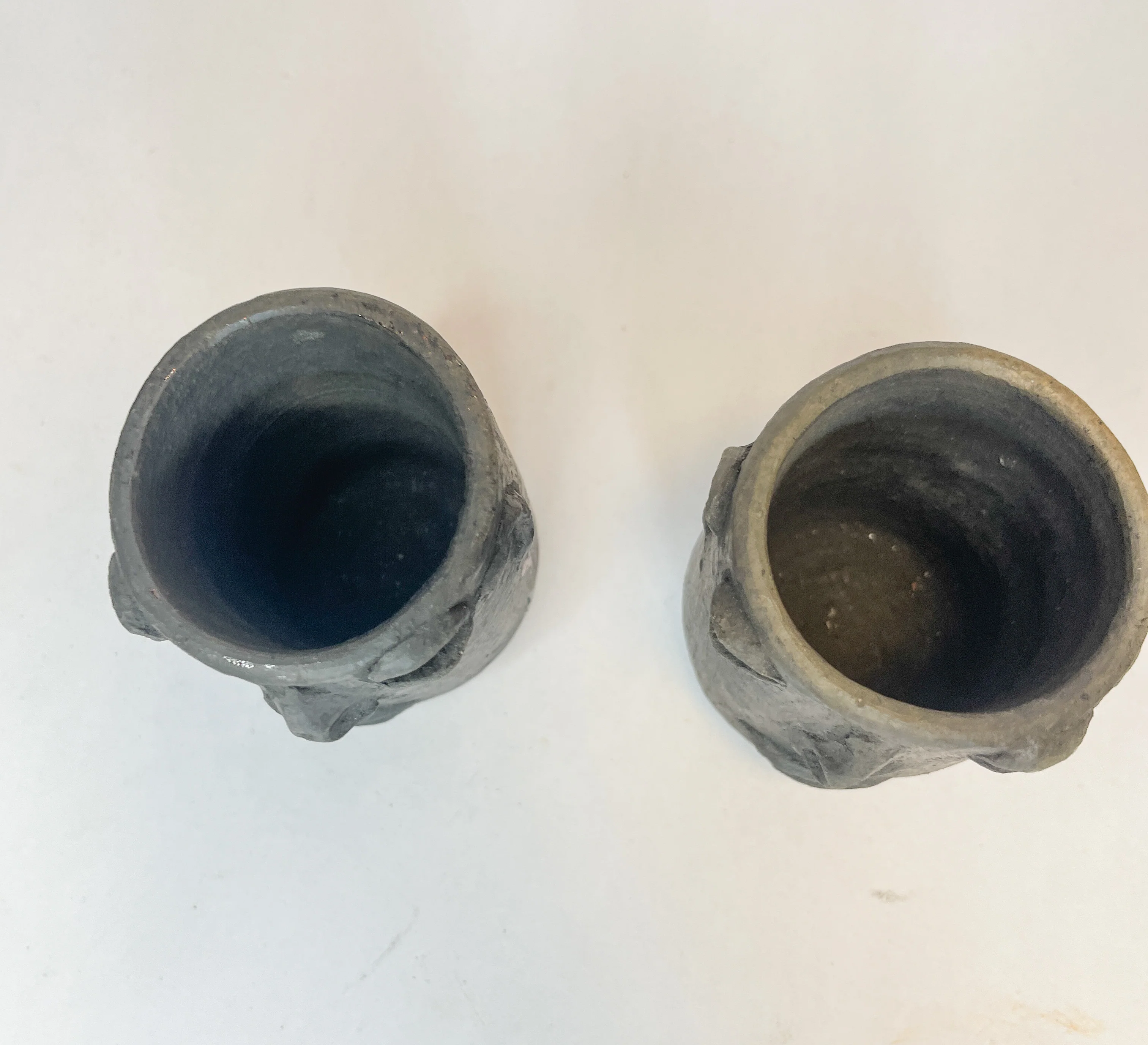 Oaxaca Face Tequileros Set of 2 Vasos de Cara Mexican Clay Cups Oaxaca Pottery Mezcaleros