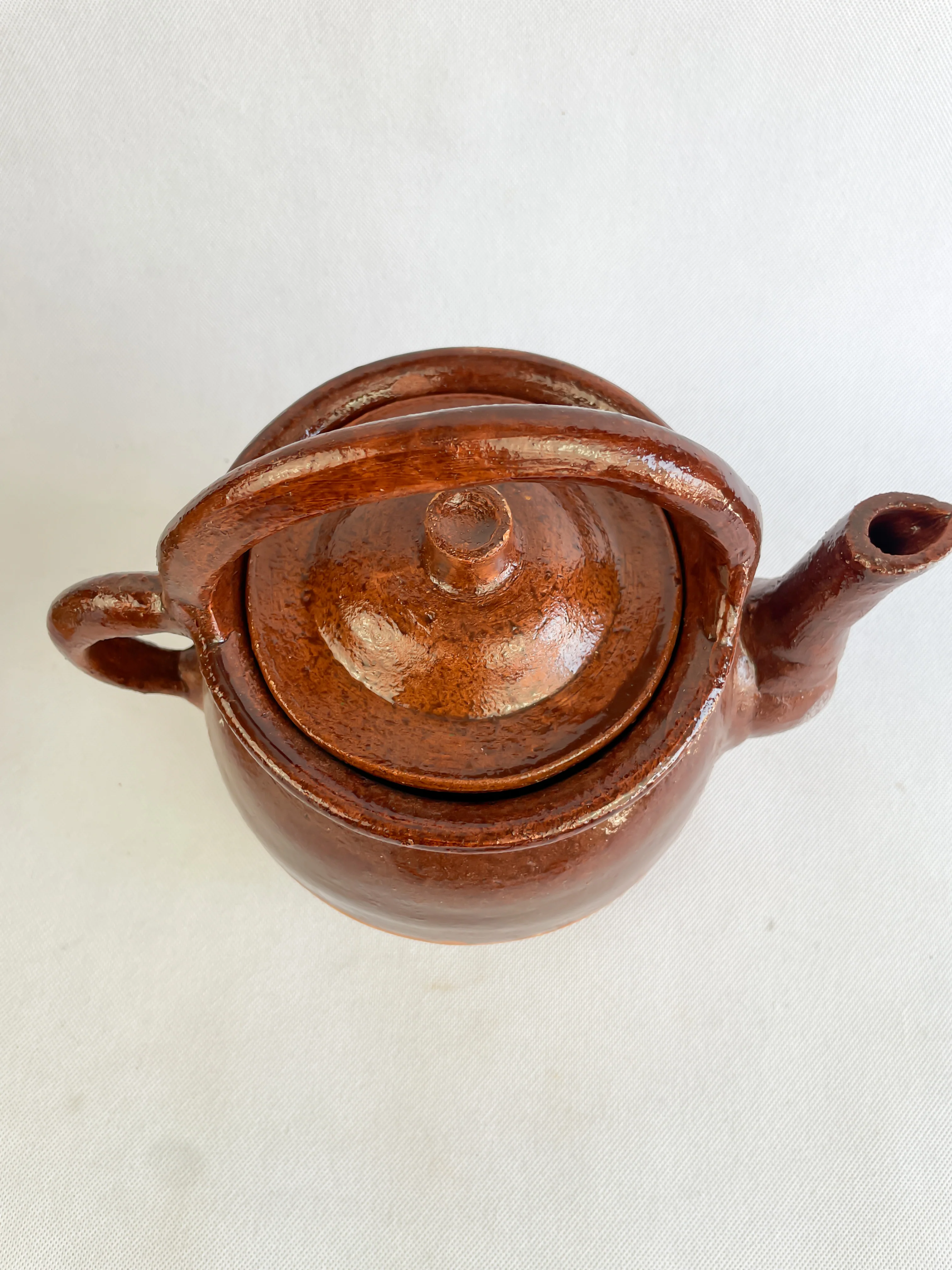 Tonala Mexican Tea Pot Tetera de Barro Lead Free Pottery Tea Pot Mexican Clay Pot Kettle