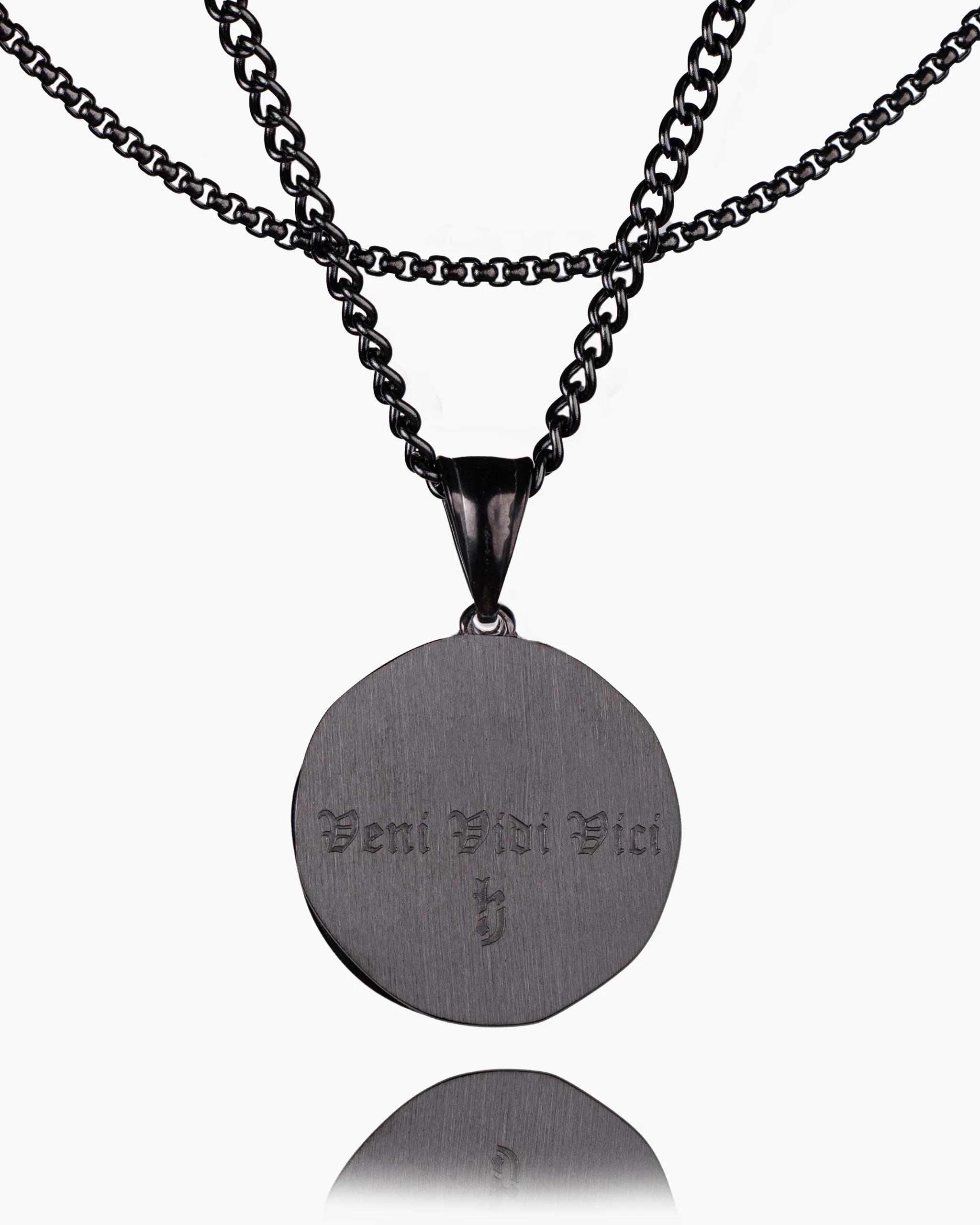 Spartan Skull Veni Vidi Vici Coin Pendant