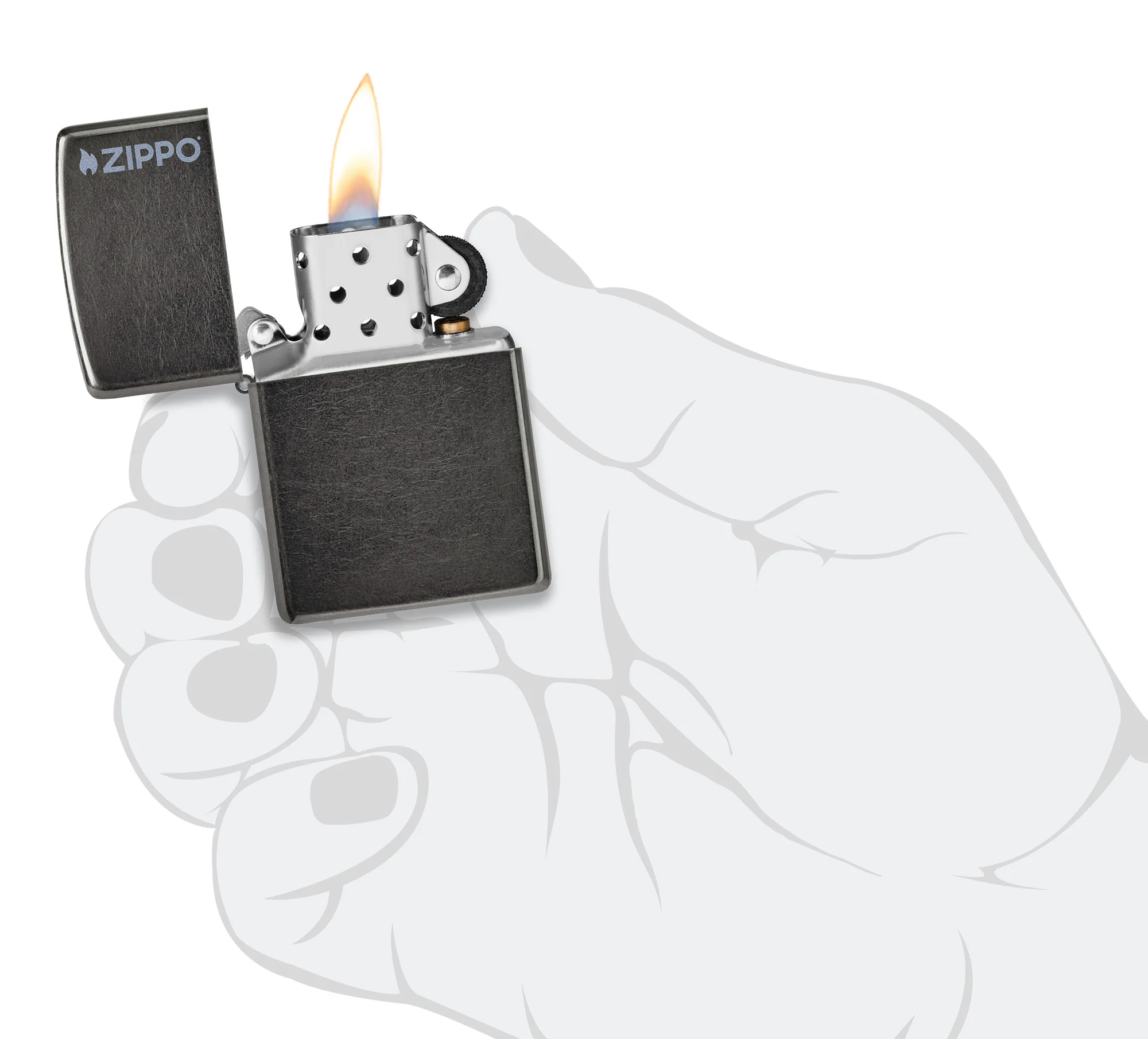 Classic Grey Zippo Logo