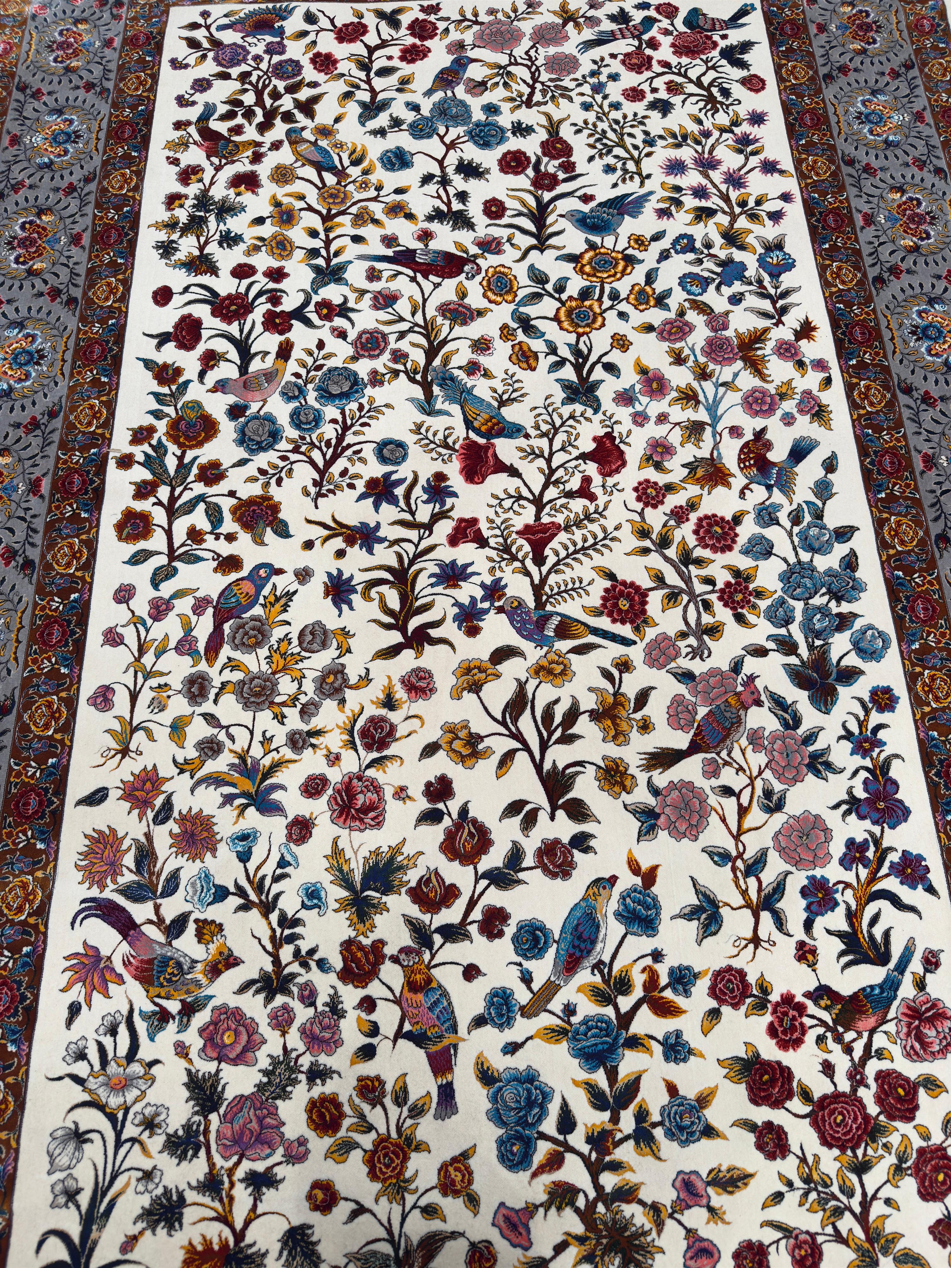The Birds - Pure Wool & Silk Persian Rug