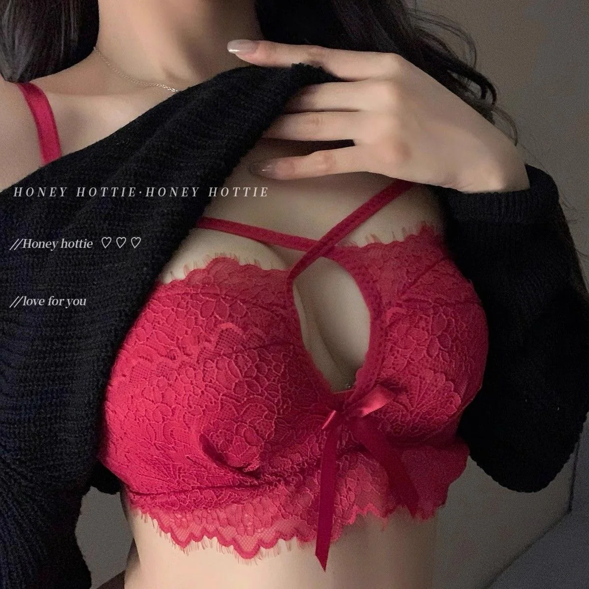 Crisscross Lace Cotton Bralette