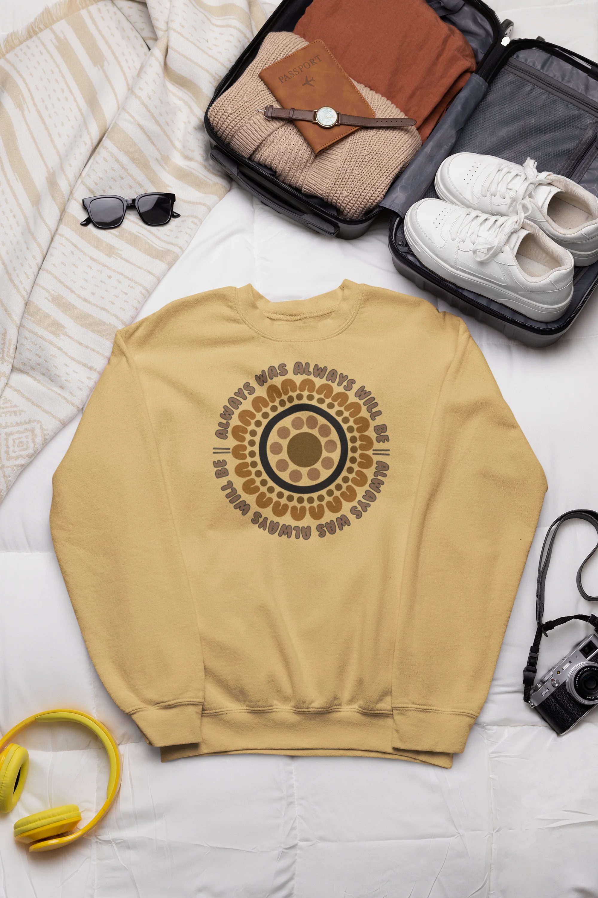 Always Was Puff Printed Jumper- Fawn