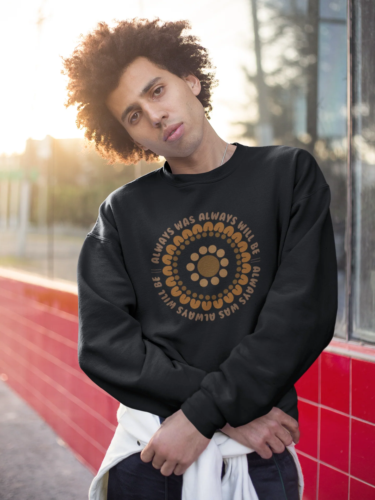 Always Was Puff Printed Jumper- Black