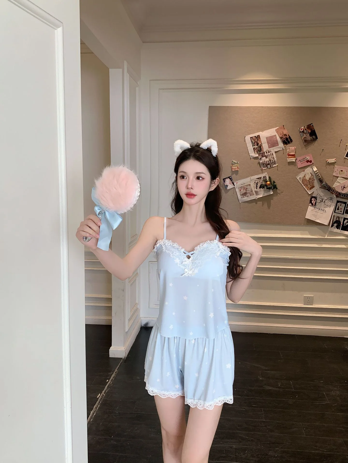 Light Blue Modal Cotton Pajama Set