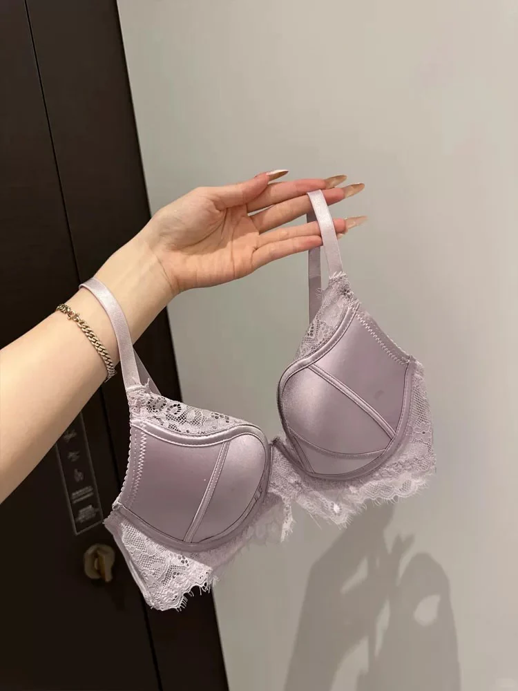 Satin and Lace Soft Underwire Lingerie Set