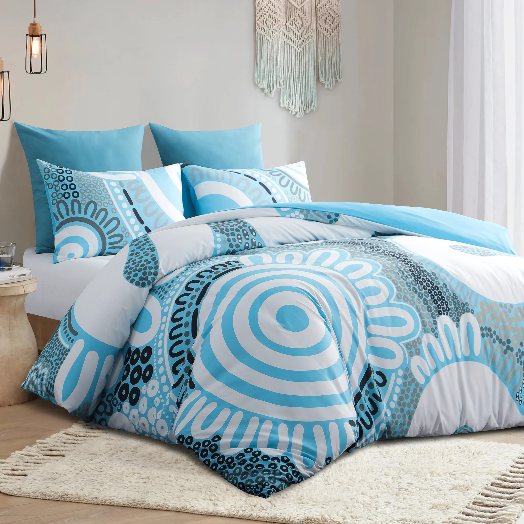 Quilt Cover Set- Waterways: Cool Water