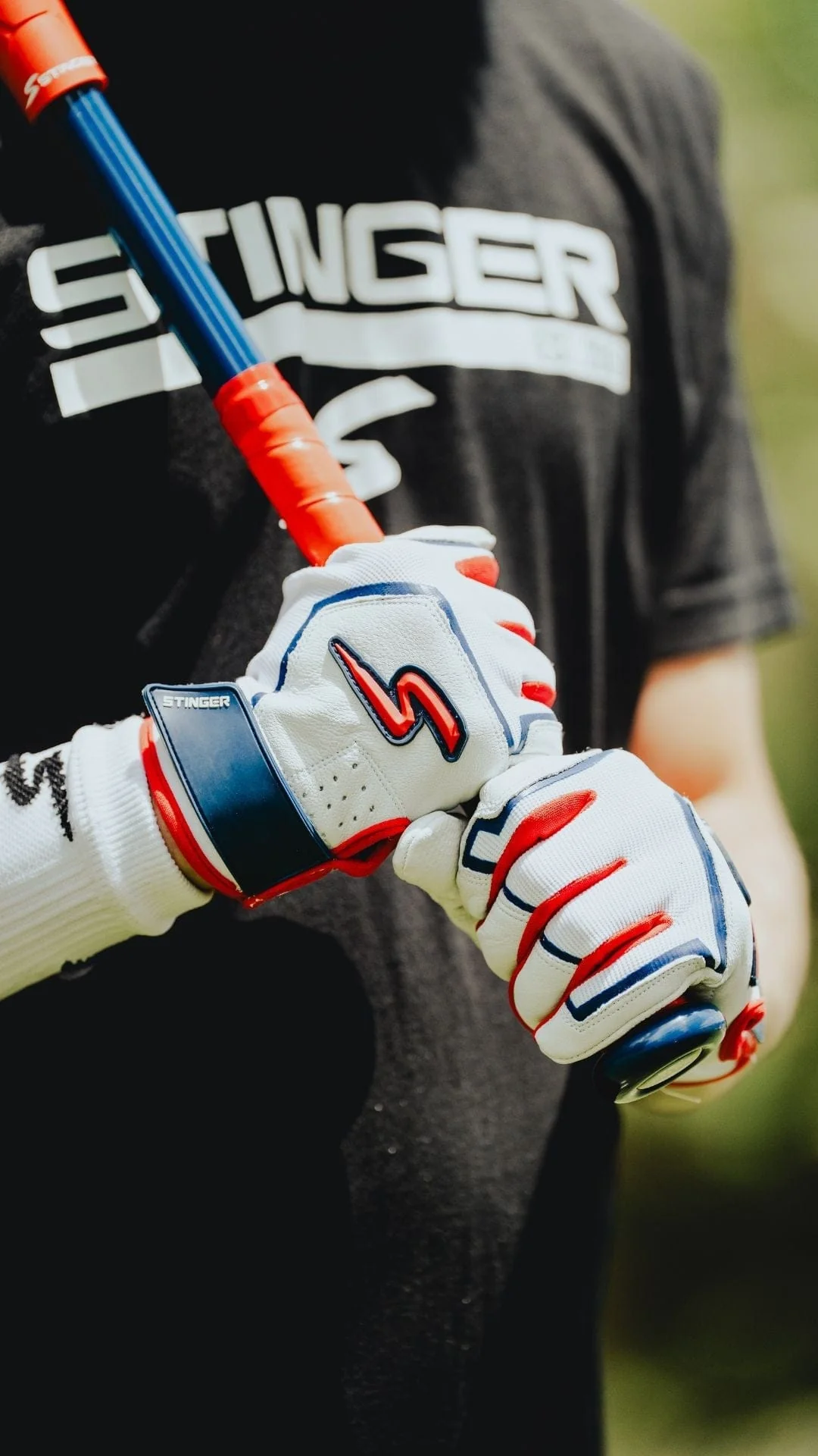 Sting Squad Batting Gloves - Red, White & True