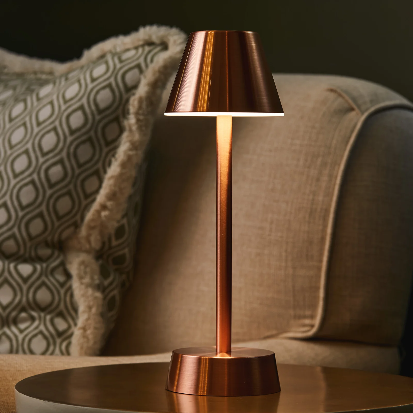 Sofia Empire Rechargeable Cordless Table Lamp, Copper