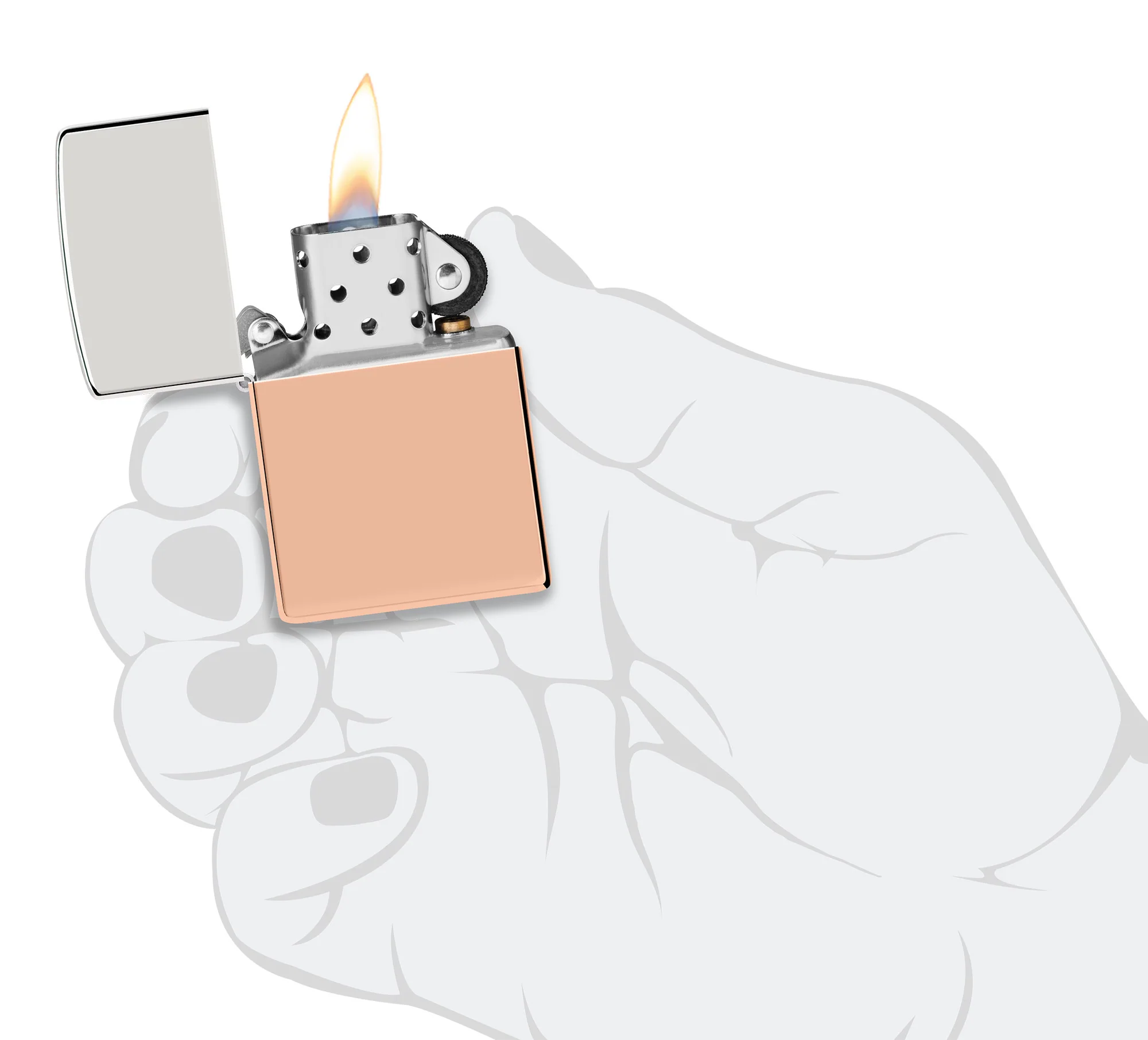 Bimetal Case Lighter - Sterling Silver Lid