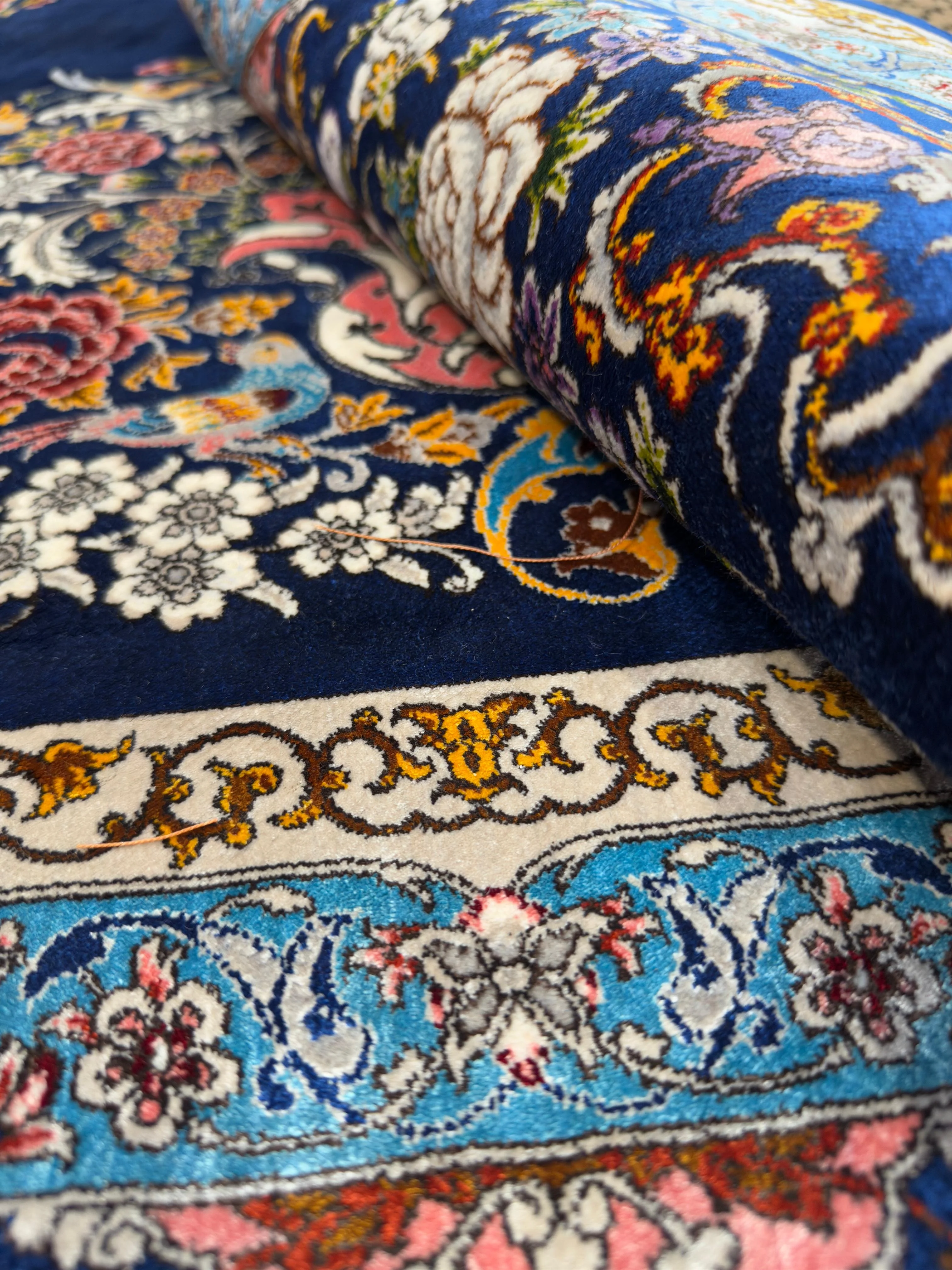 Fine Persian Wool & Silk Rug