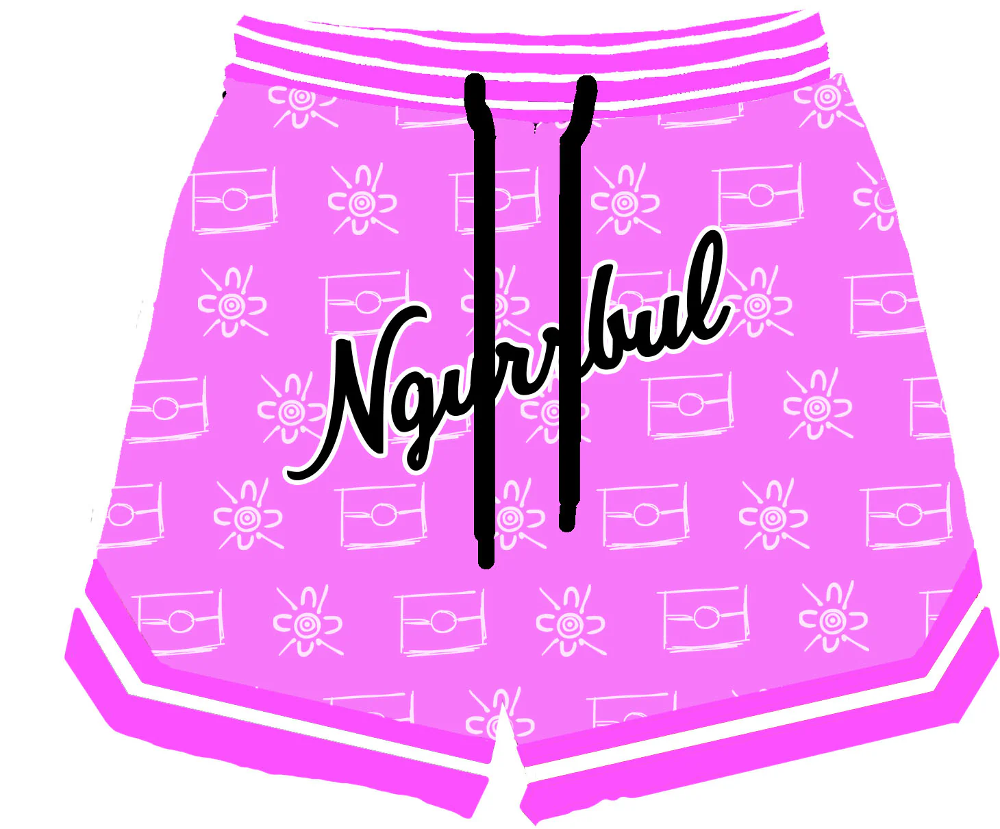 Basketball Shorts- Pink & White