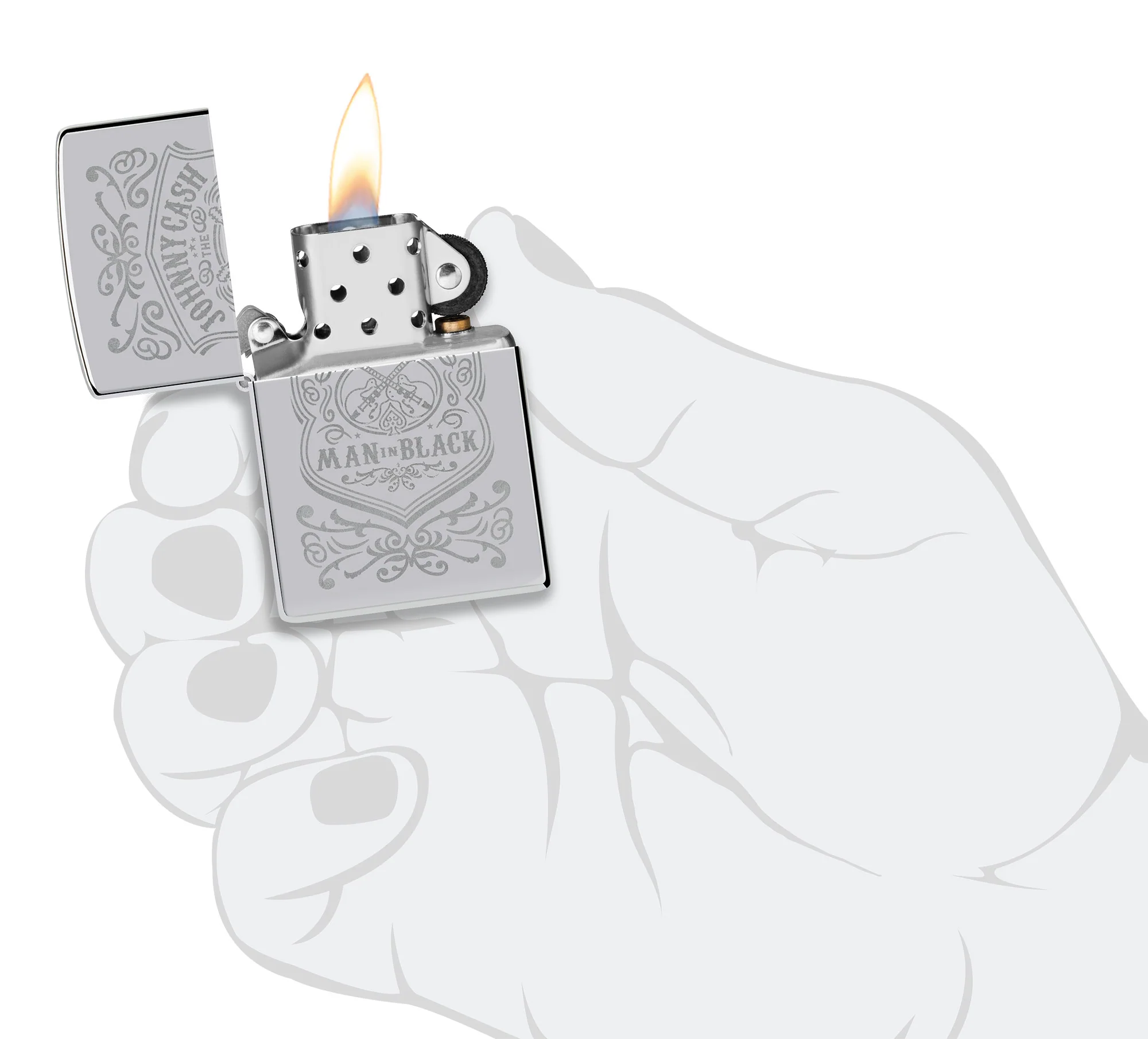 Johnny Cash Man in Black Crest Design