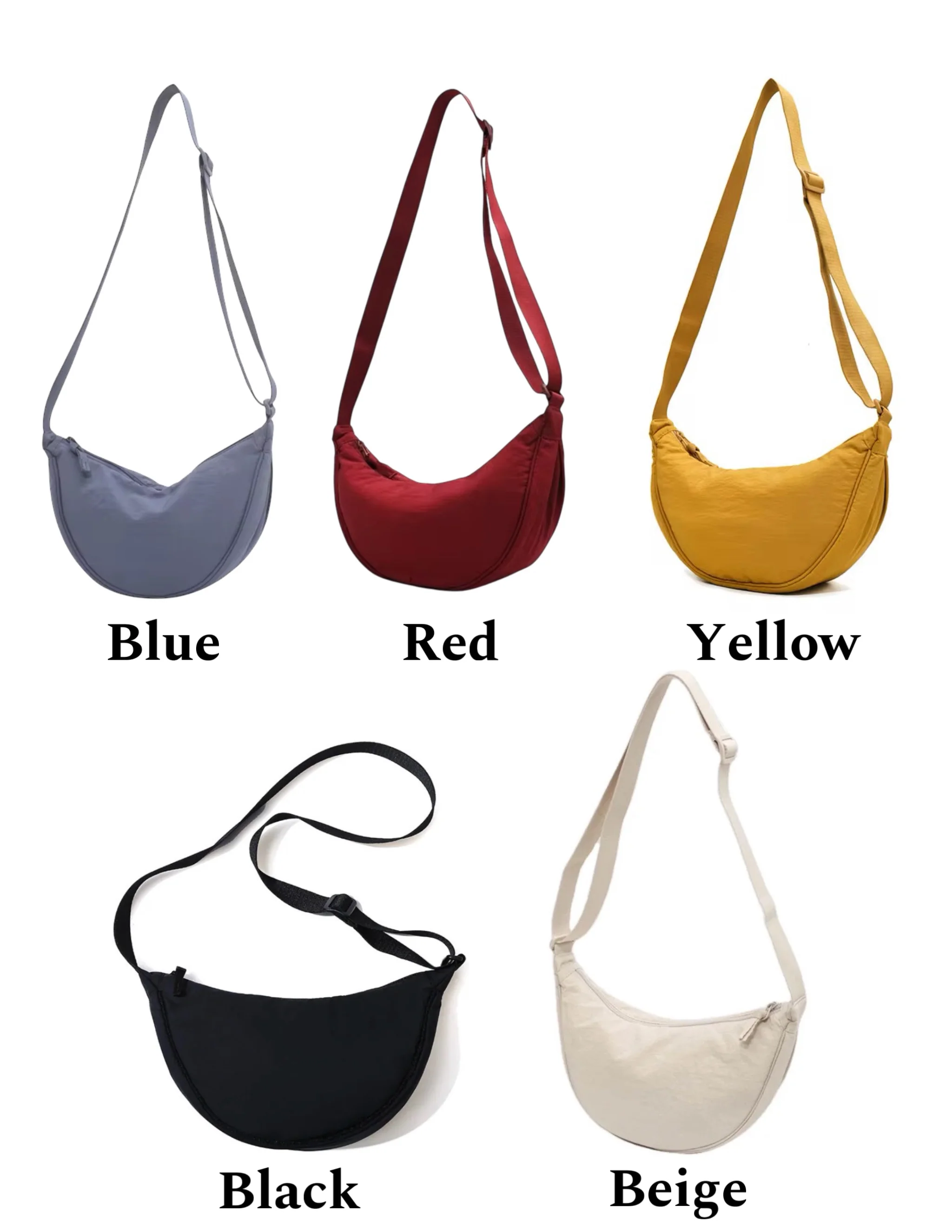 Embroidered Crescent Shoulder Bag