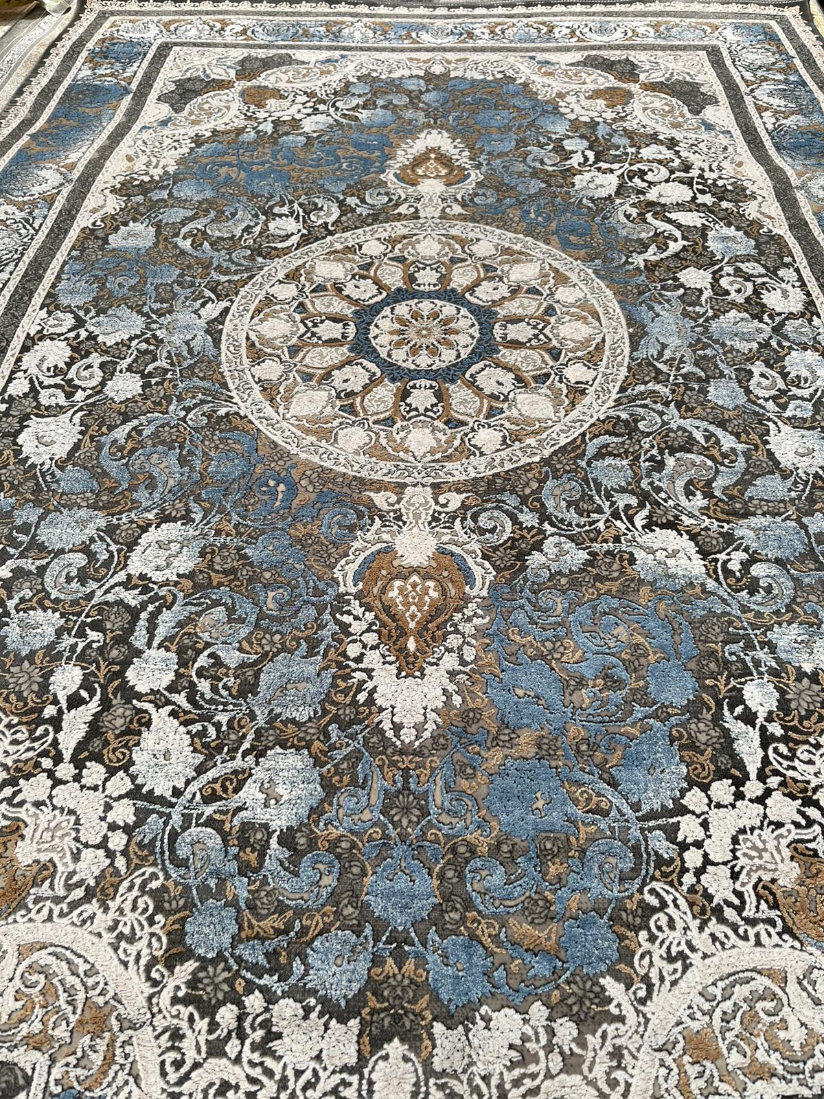 Smokey Blue Persian Living Room Rug - 1200 Reeds