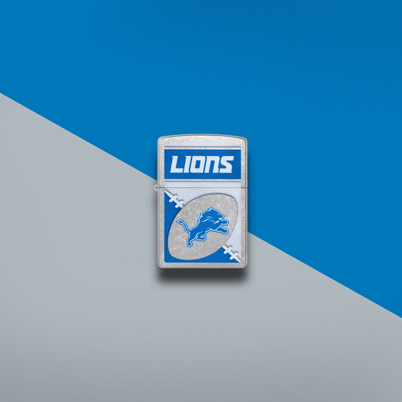 NFL Detroit Lions Chrome Logo Design