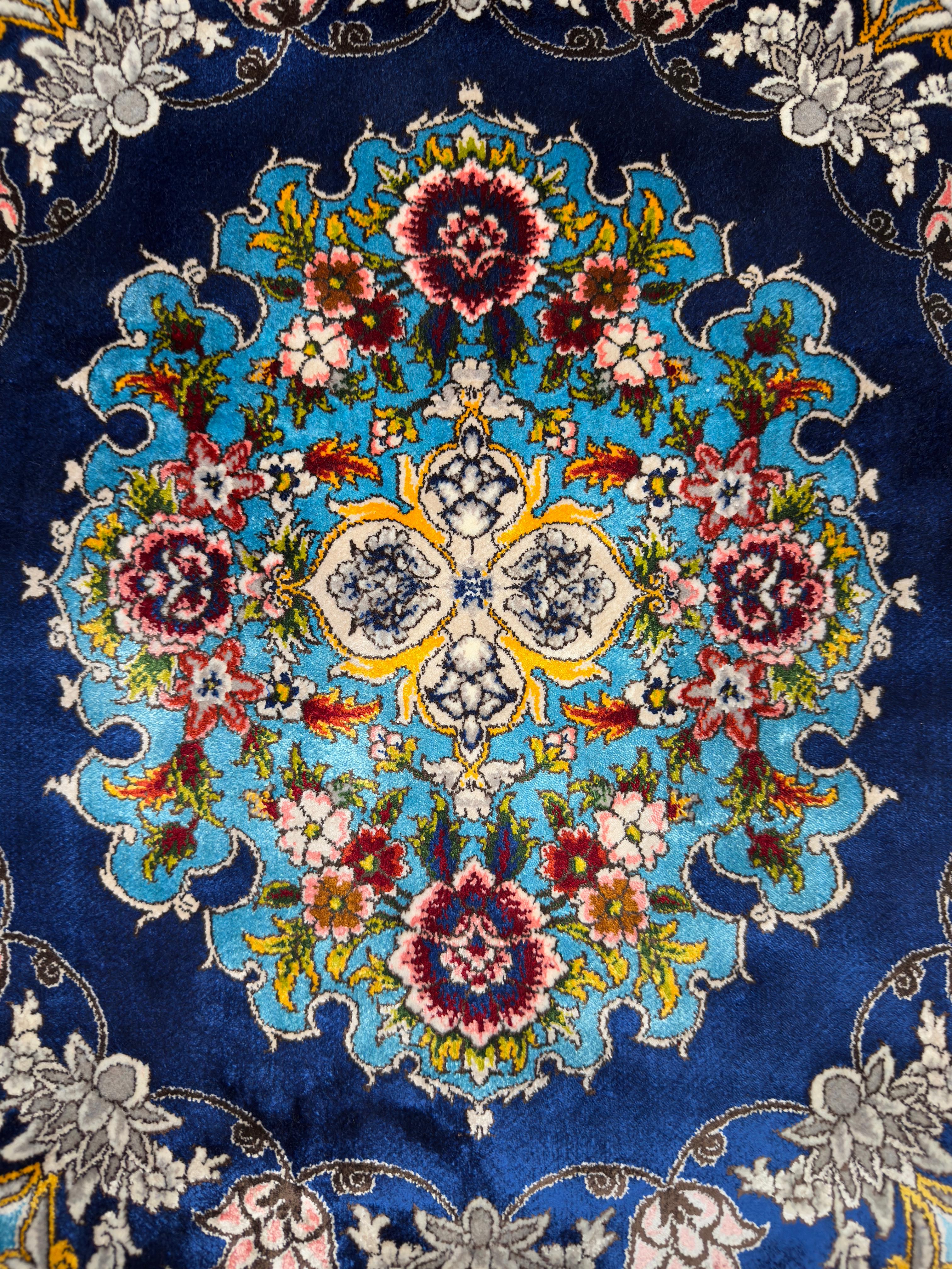 Fine Persian Wool & Silk Rug