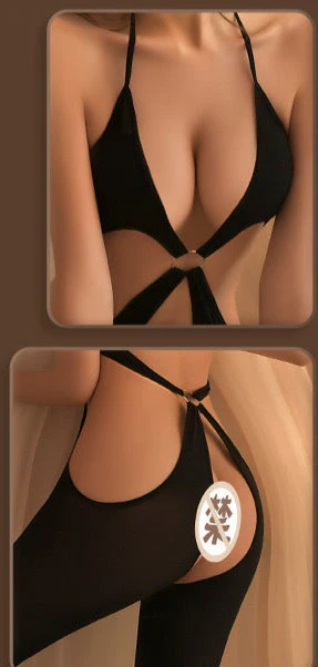 Open Crotch Cutout Camisole Bodysuit