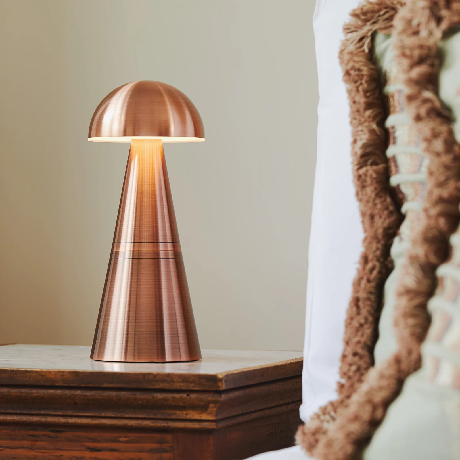 Charm Dome Rechargeable Cordless Table Lamp, Copper