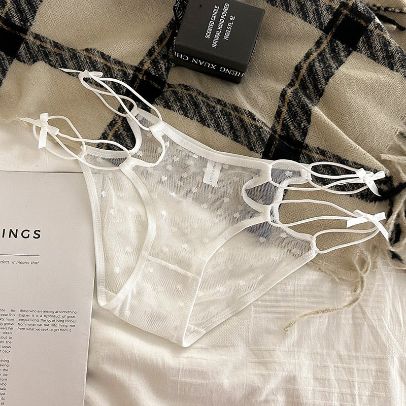 Hearty Double Straps See Through Lace Underwear