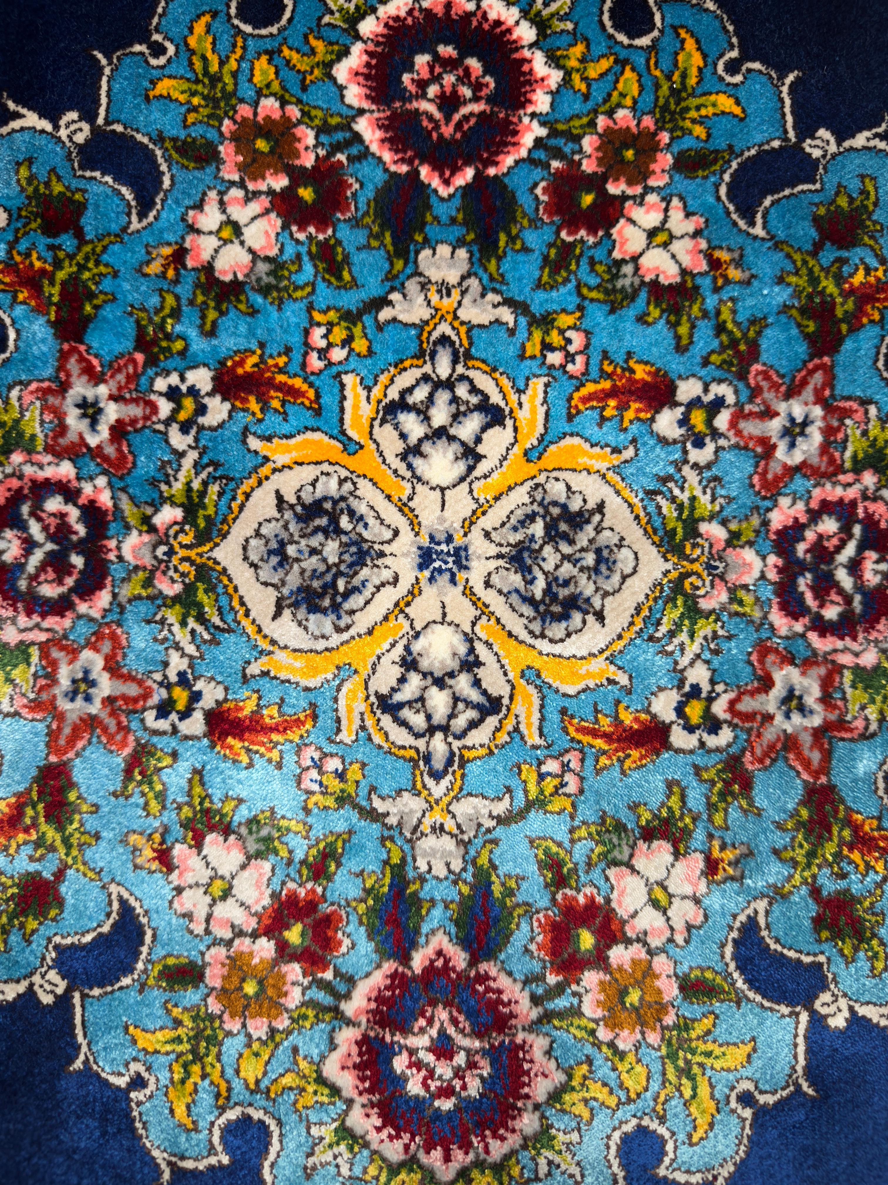 Fine Persian Wool & Silk Rug