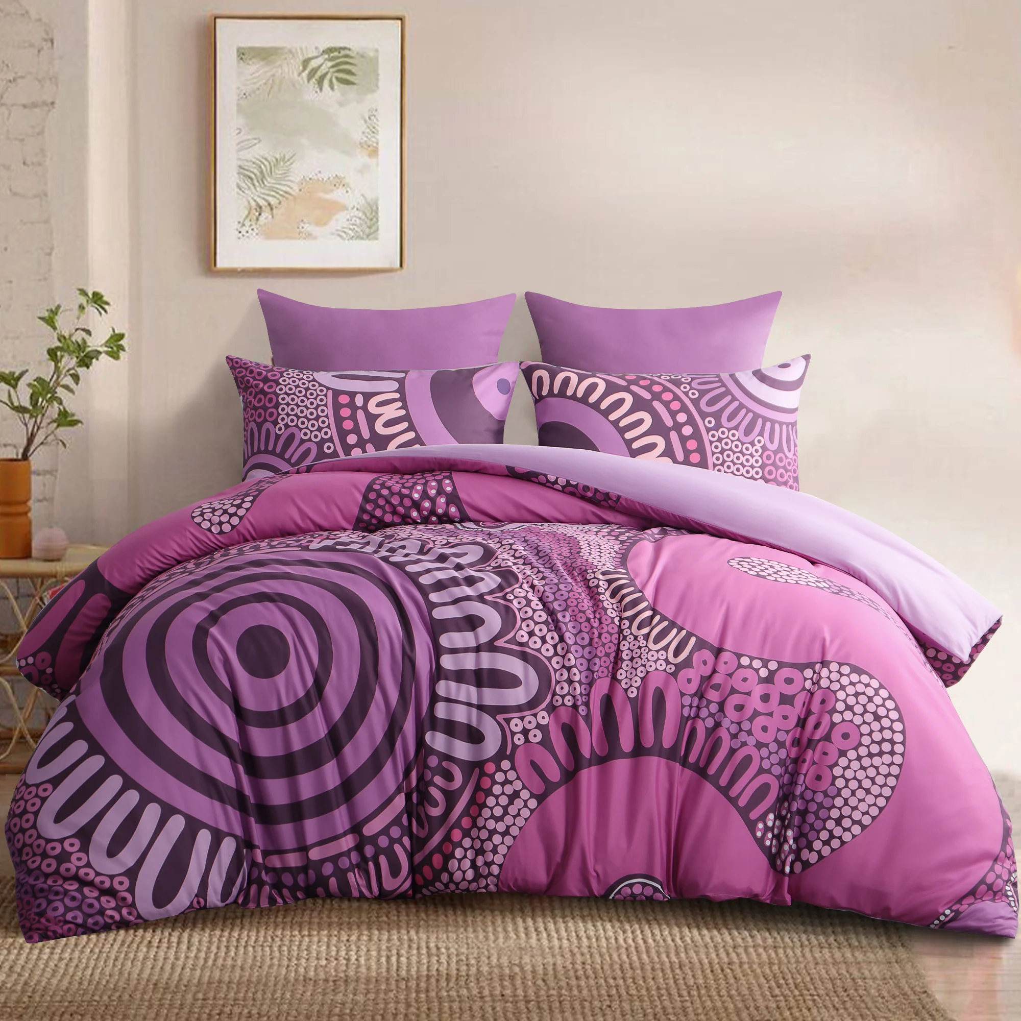 Quilt Cover Set- Waterways: Pink