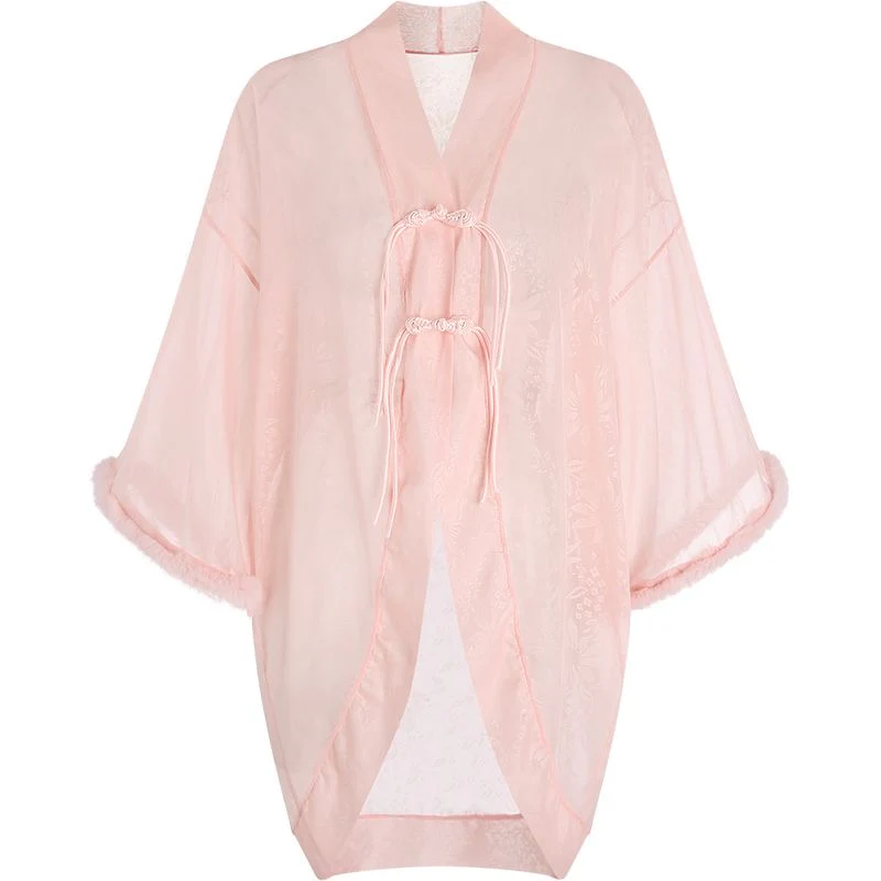 Satin Allure French See-Through Slip Dress