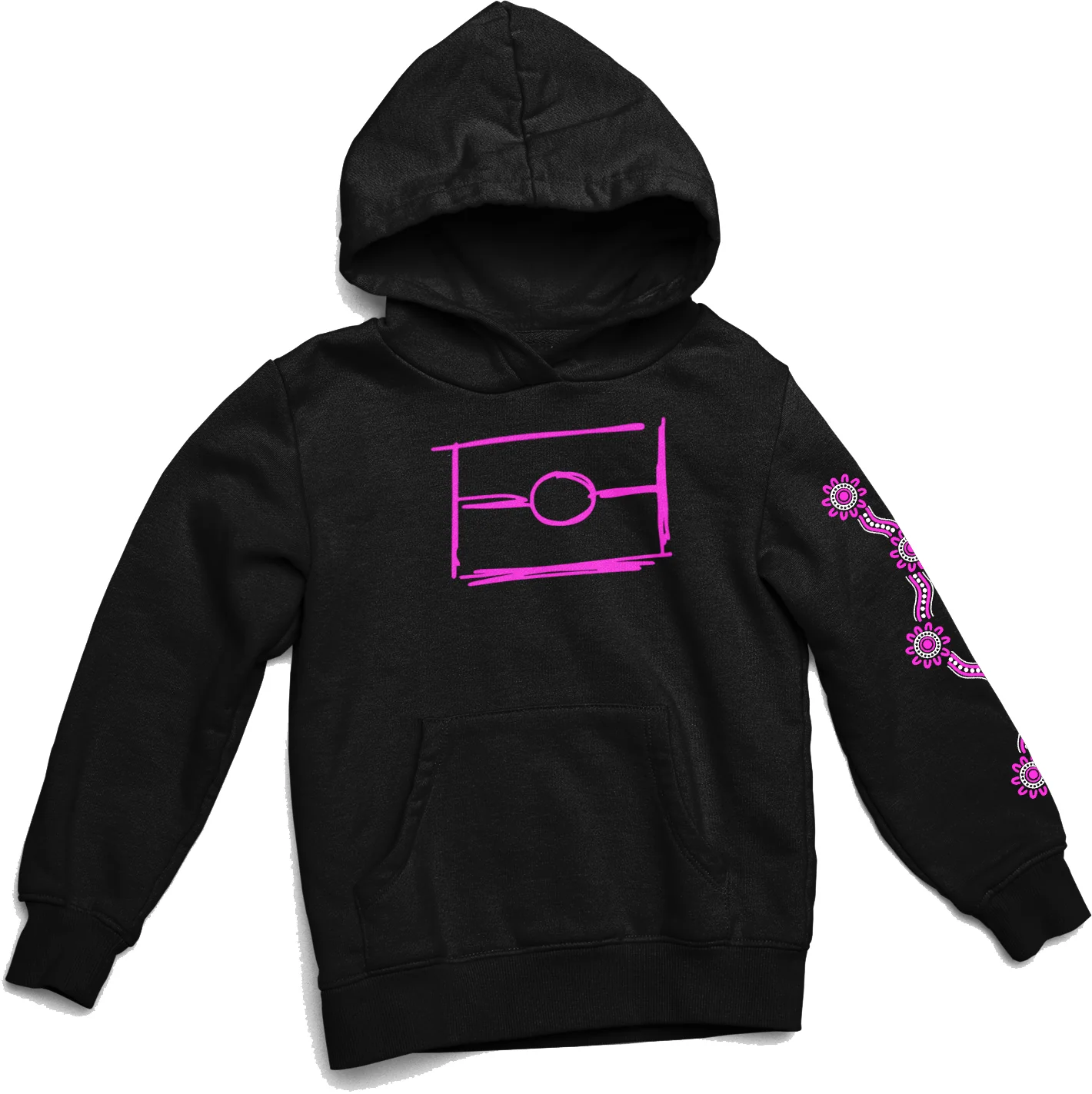 Black- Pink Graffiti Flag™️ Logo Hoodie