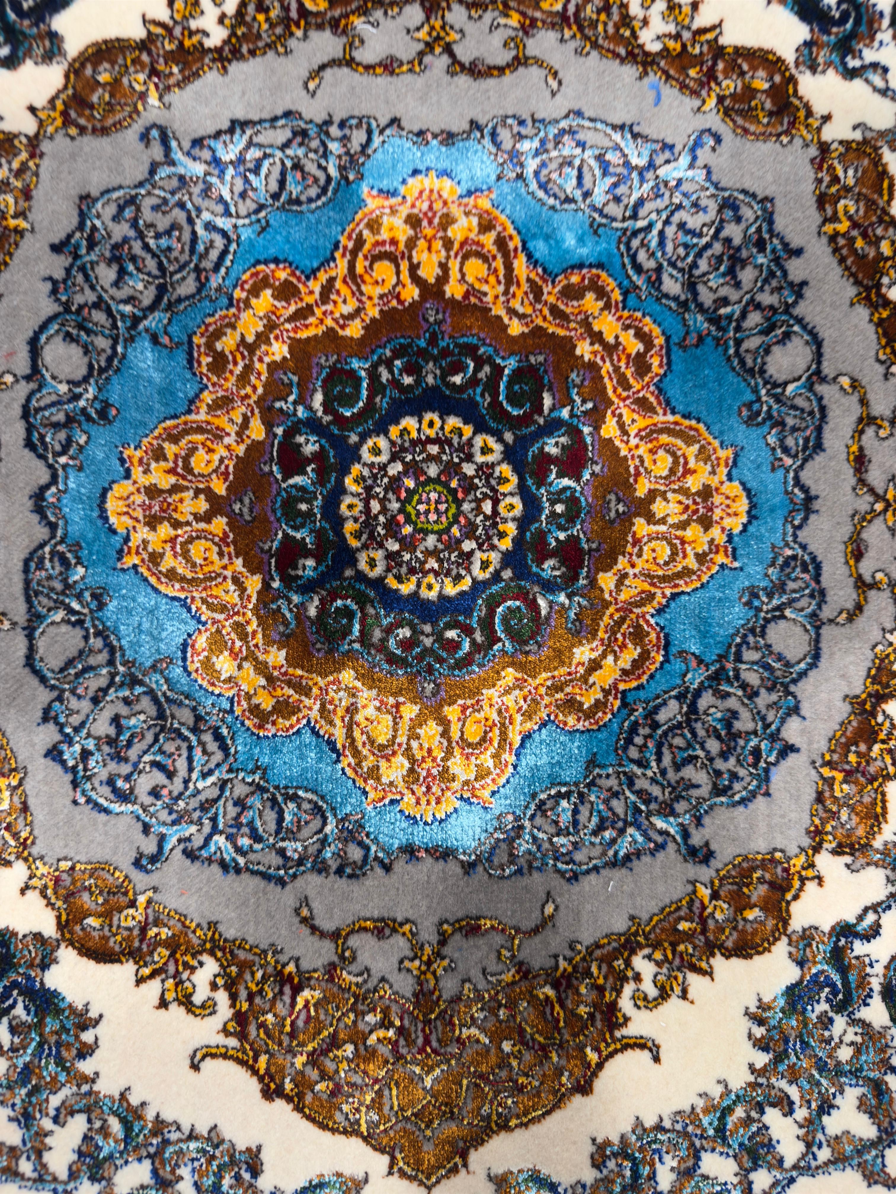 Fine Persian Wool & Silk Rug