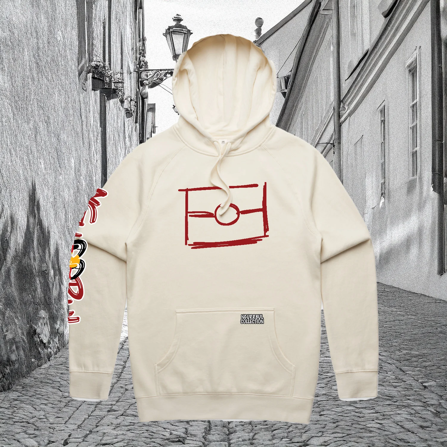 Ecru- Maroon Graffiti Flag™️ Logo