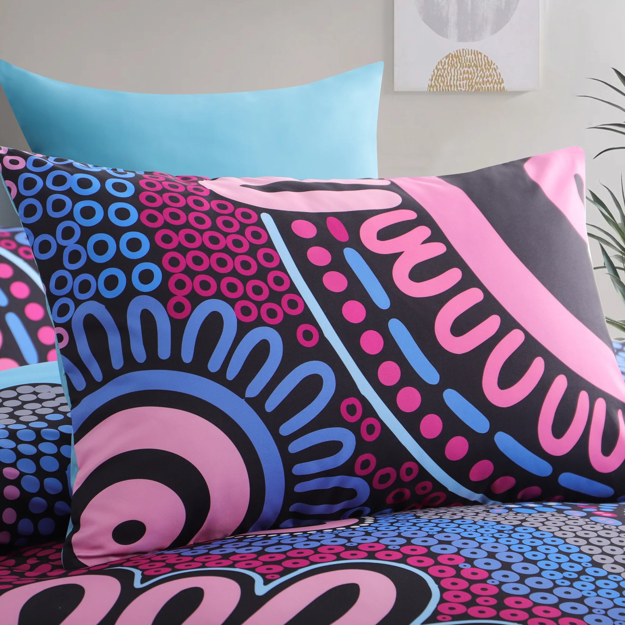 Quilt Cover Set- Waterways: Burnt Pastel