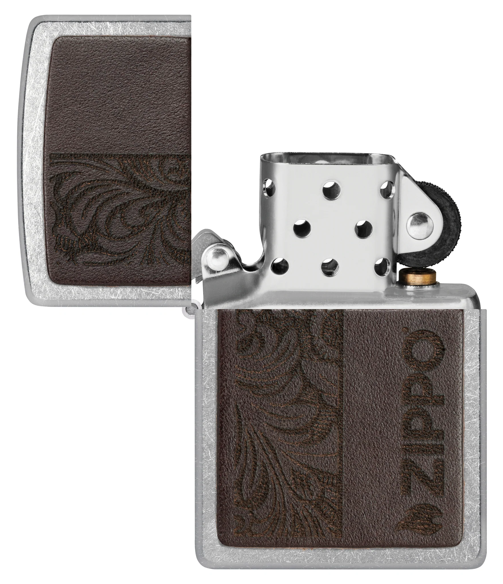 Brown Leather Emblem - Zippo Design