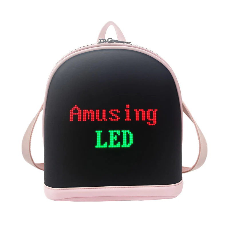 CRELANDER pink LED Backpack Suitable for ladies, girls, students and children