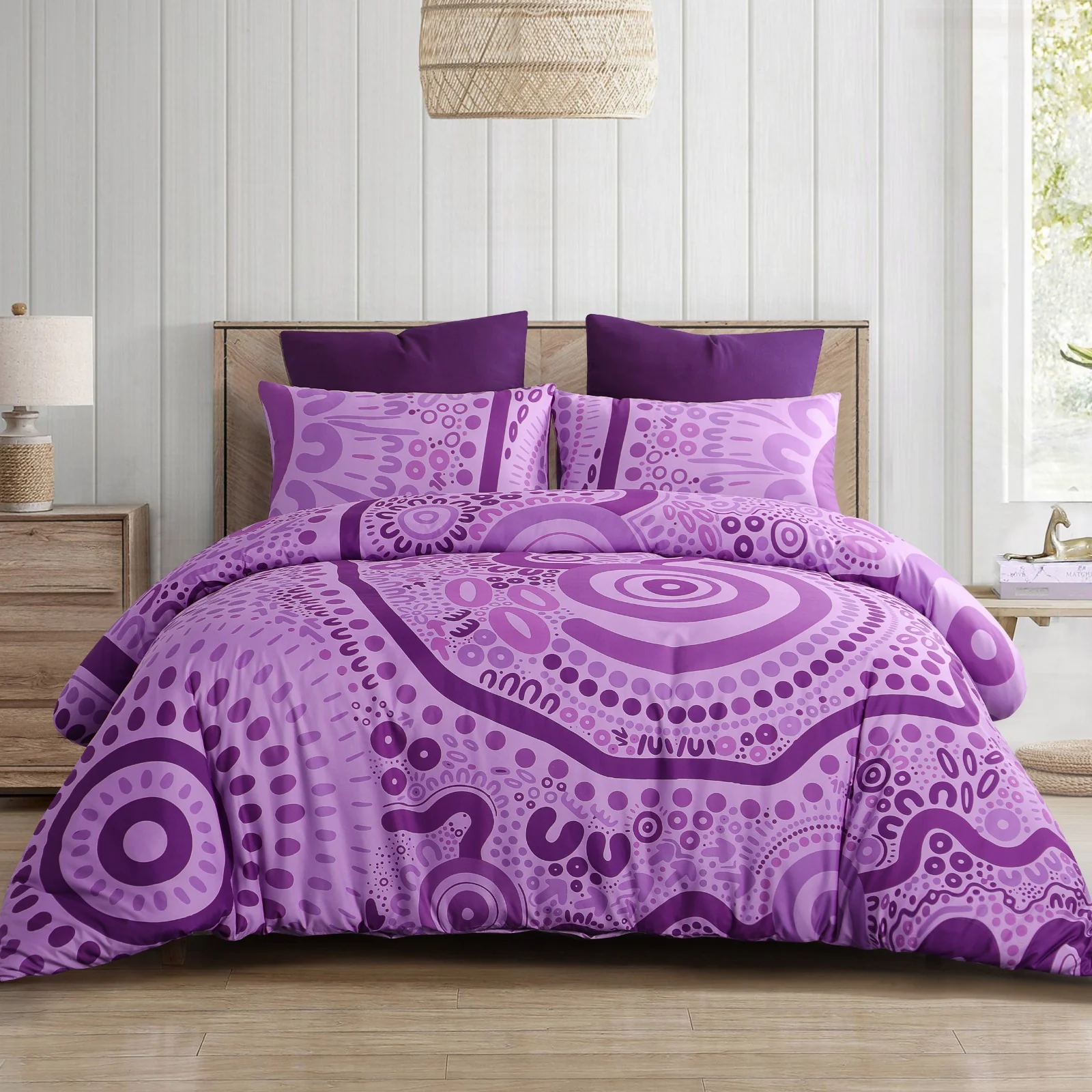 Quilt Cover Set:  Wiradjuri Walkabout- Pink/Purple 🩷💜
