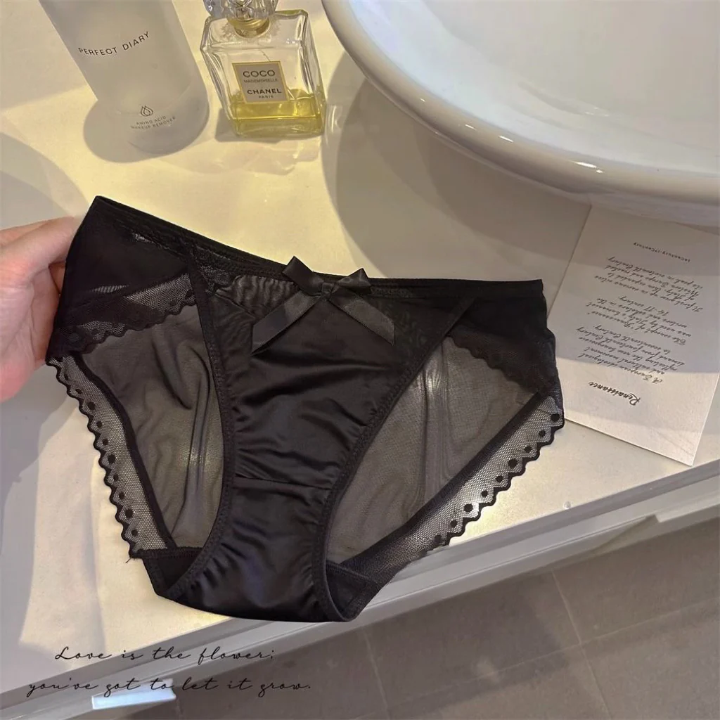 Cutie Pie See Through Mesh Satin Underwear