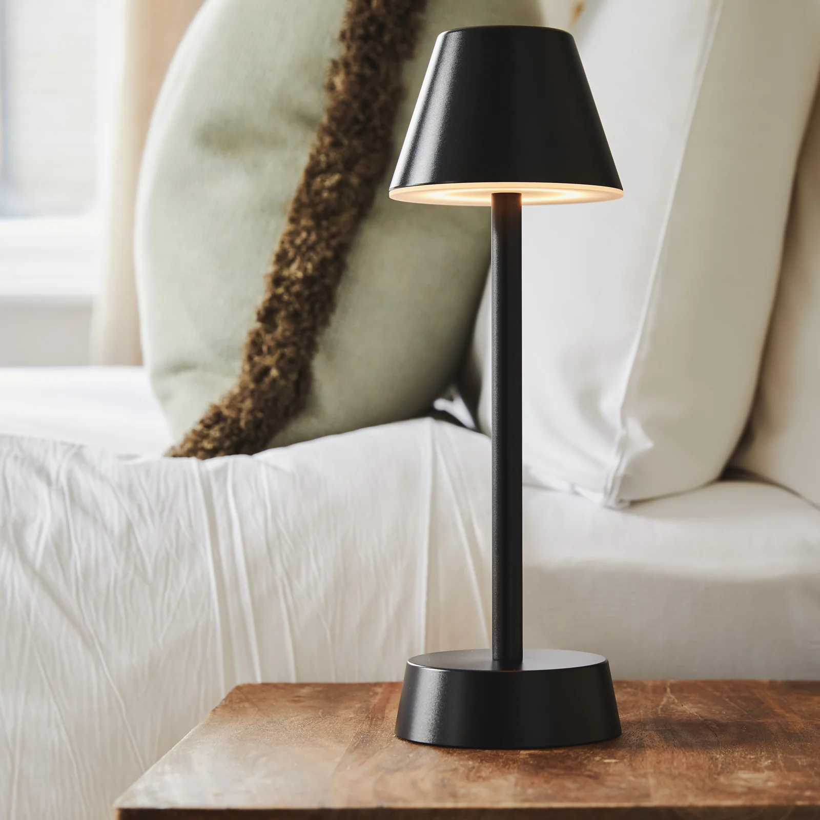 Sofia Empire Rechargeable Cordless Table Lamp, Black