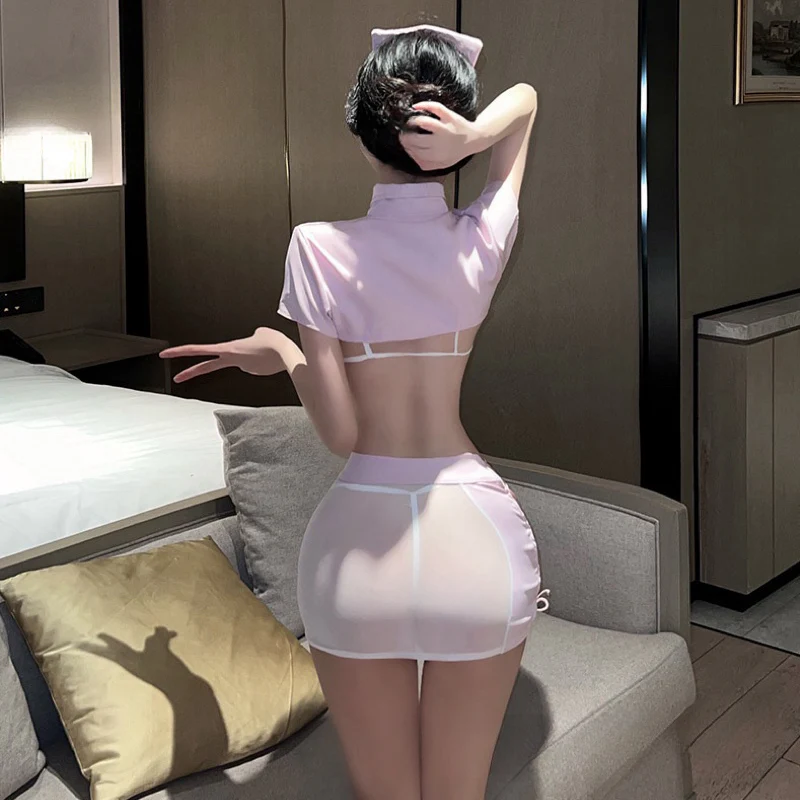 Pink Seductive Cutout Nurse Costume Lingerie