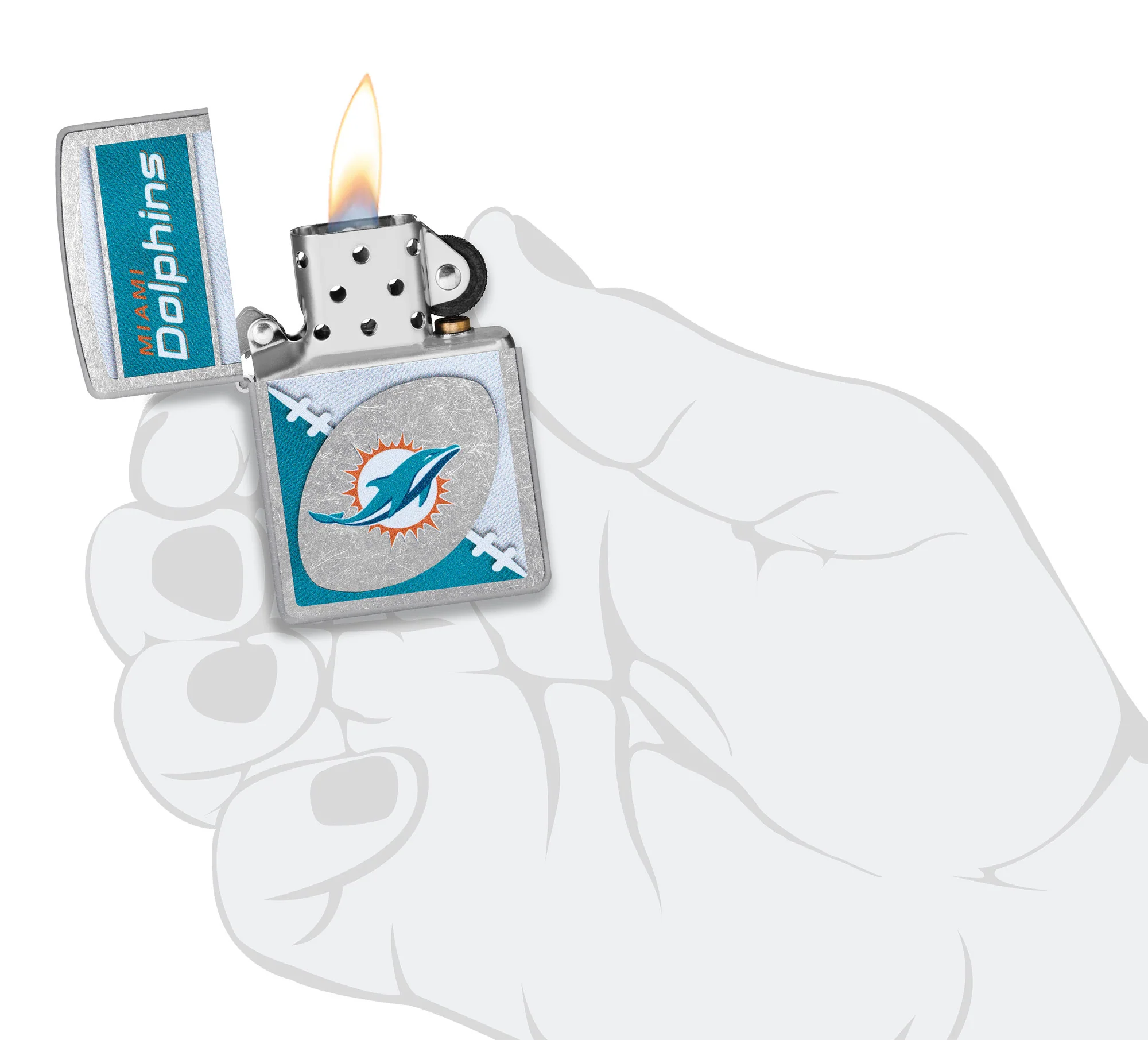 NFL Miami Dolphins Chrome Logo Design