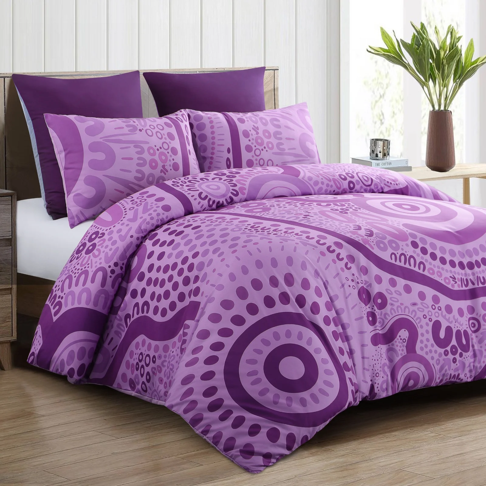Quilt Cover Set:  Wiradjuri Walkabout- Pink/Purple 🩷💜